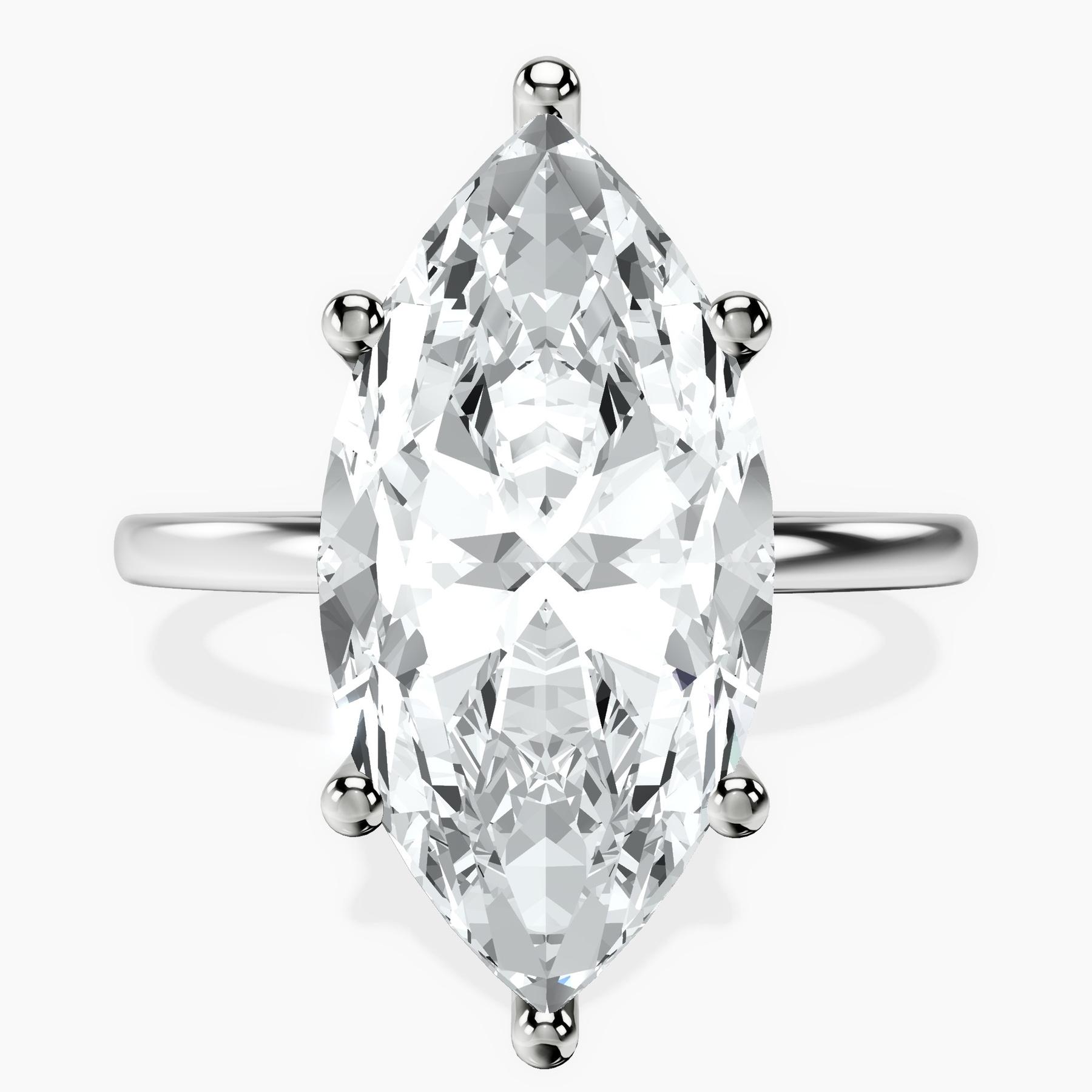 Platinum Six Prong Solitaire 1.5mm Lab Diamond Ring front image