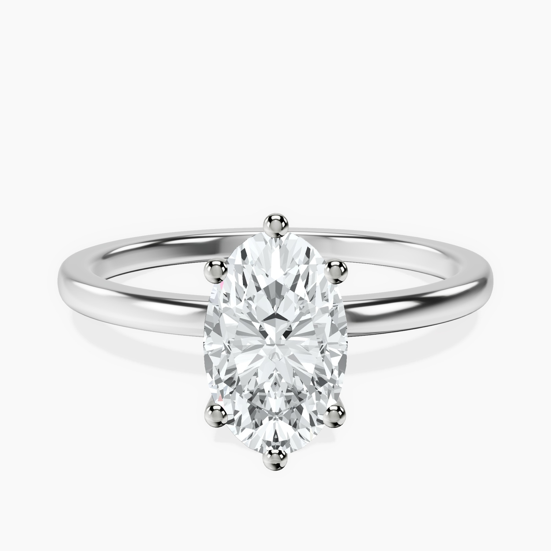 Platinum Six Prong Solitaire 1.5mm Lab Diamond Ring front image