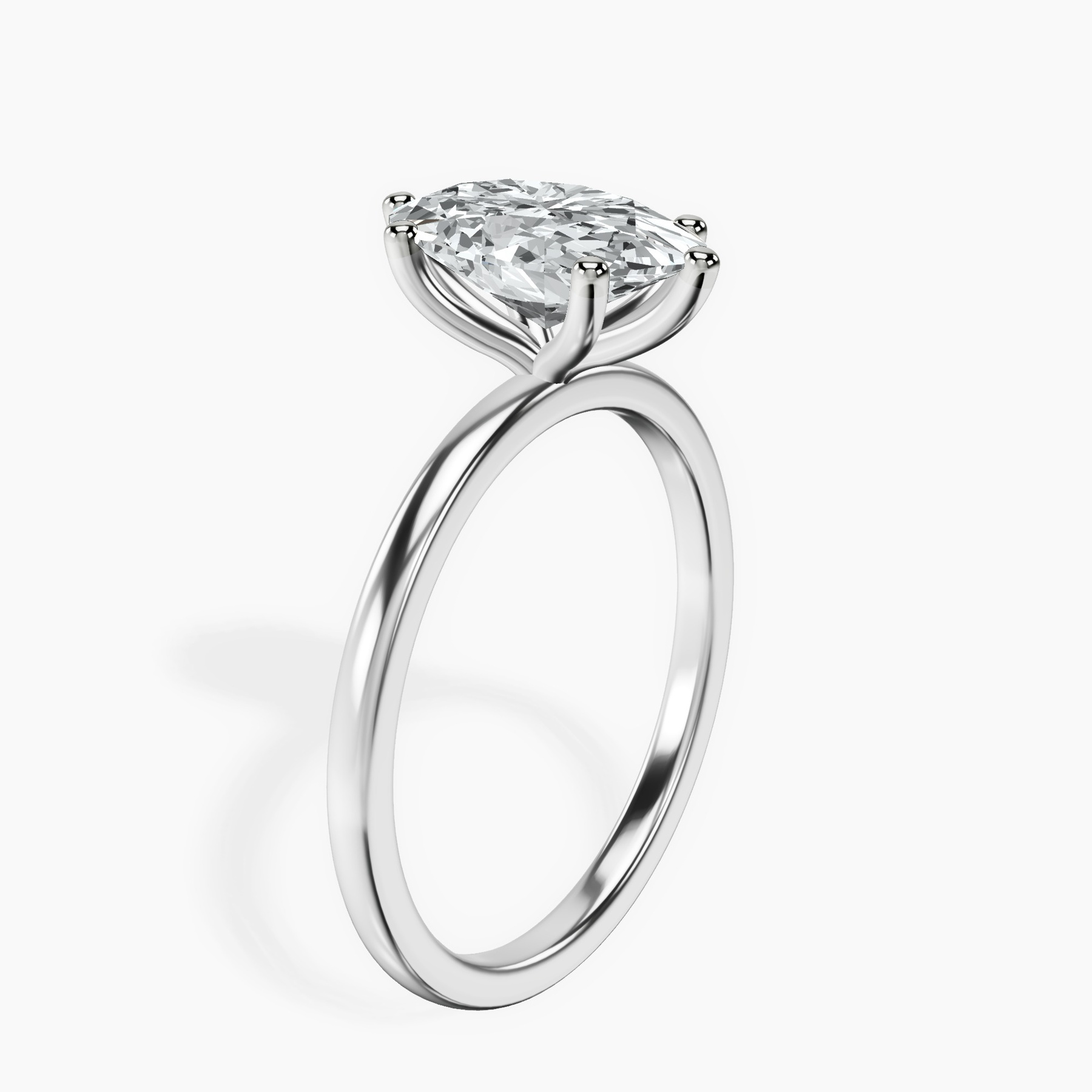 10kt White Gold Six Prong Solitaire 1.5mm Lab Diamond Ring standing product image one