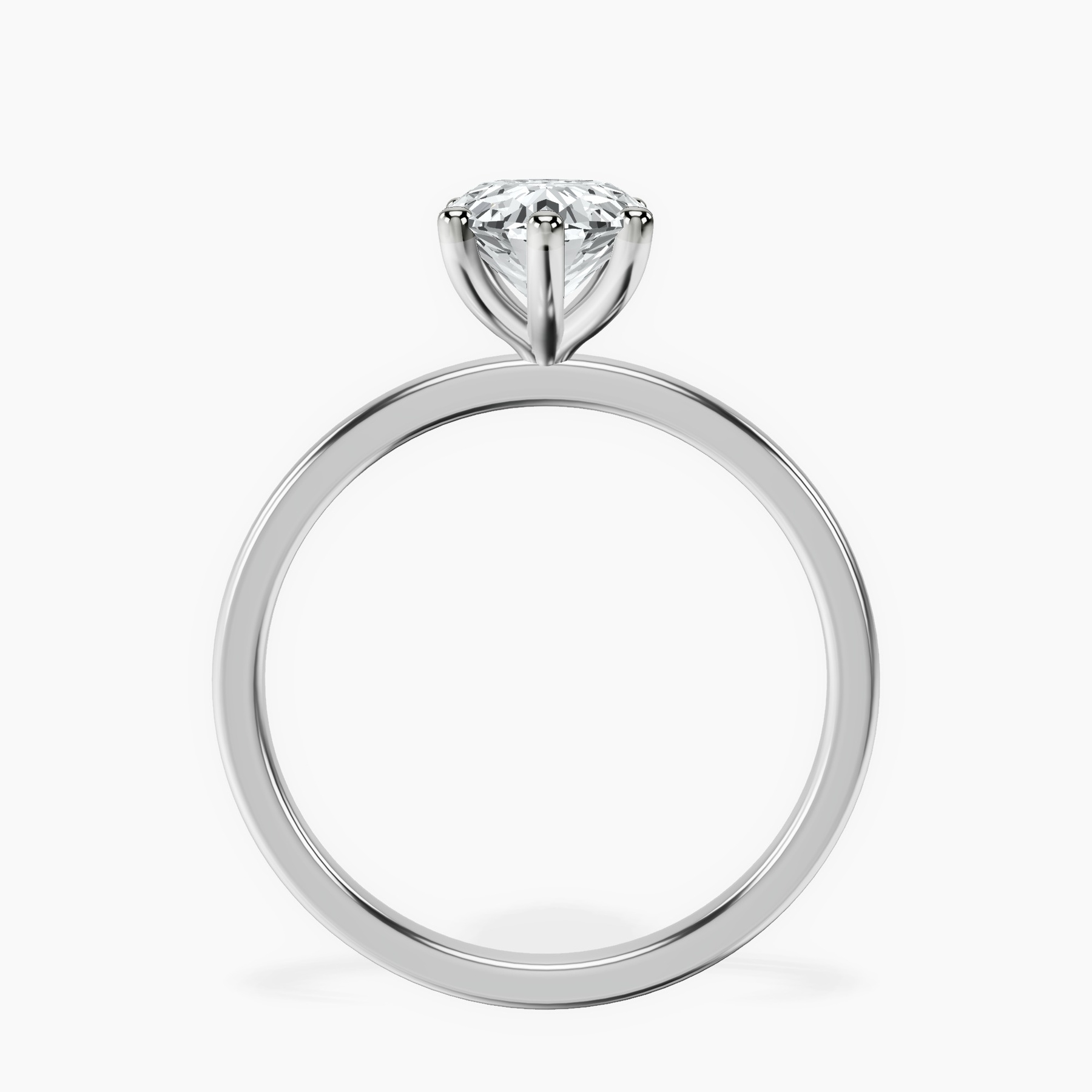 10kt White Gold Six Prong Solitaire 1.5mm Lab Diamond Ring side right image one