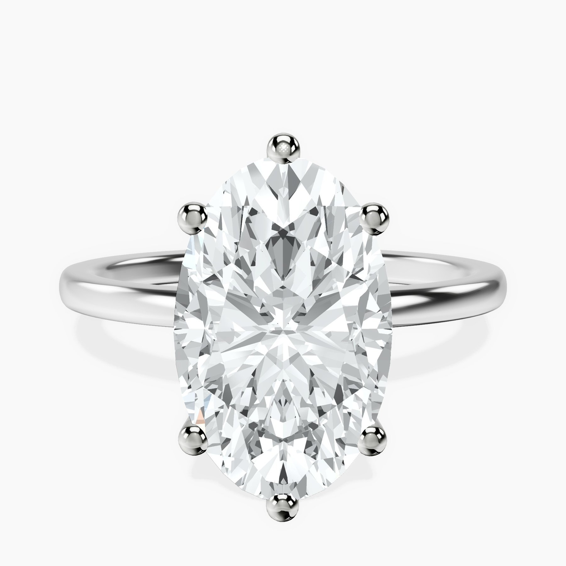 Platinum Six Prong Solitaire 1.5mm Lab Diamond Ring front image