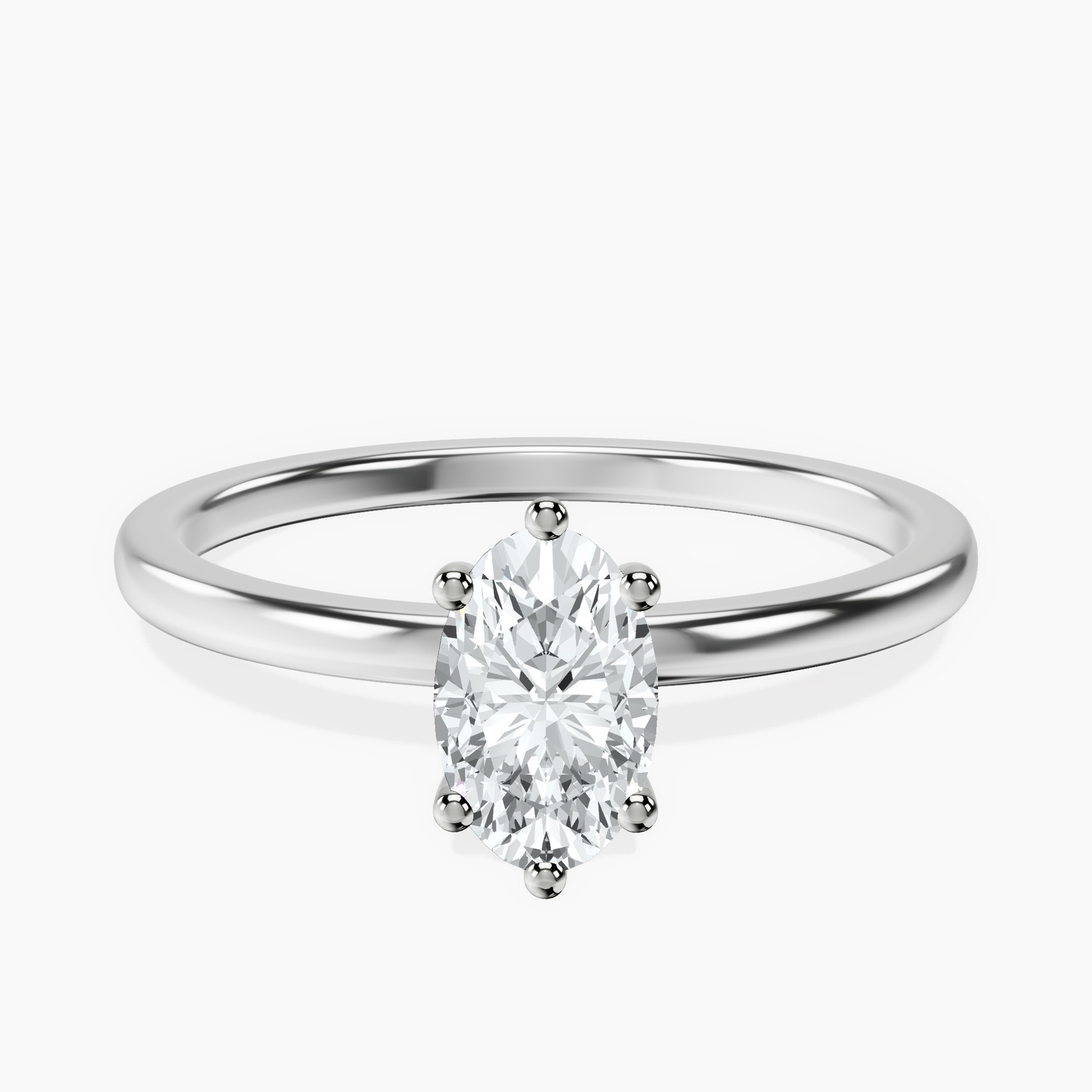 Platinum Six Prong Solitaire 1.5mm Lab Diamond Ring front image
