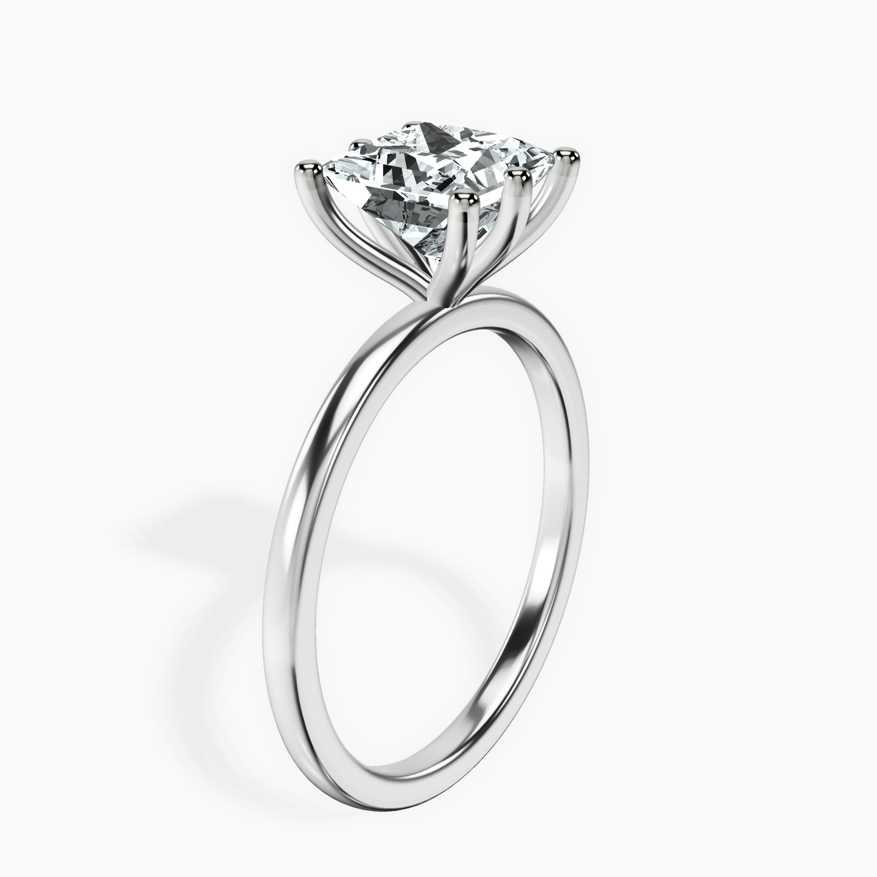 10kt White Gold Six Prong Solitaire 1.5mm Lab Diamond Ring standing product image one
