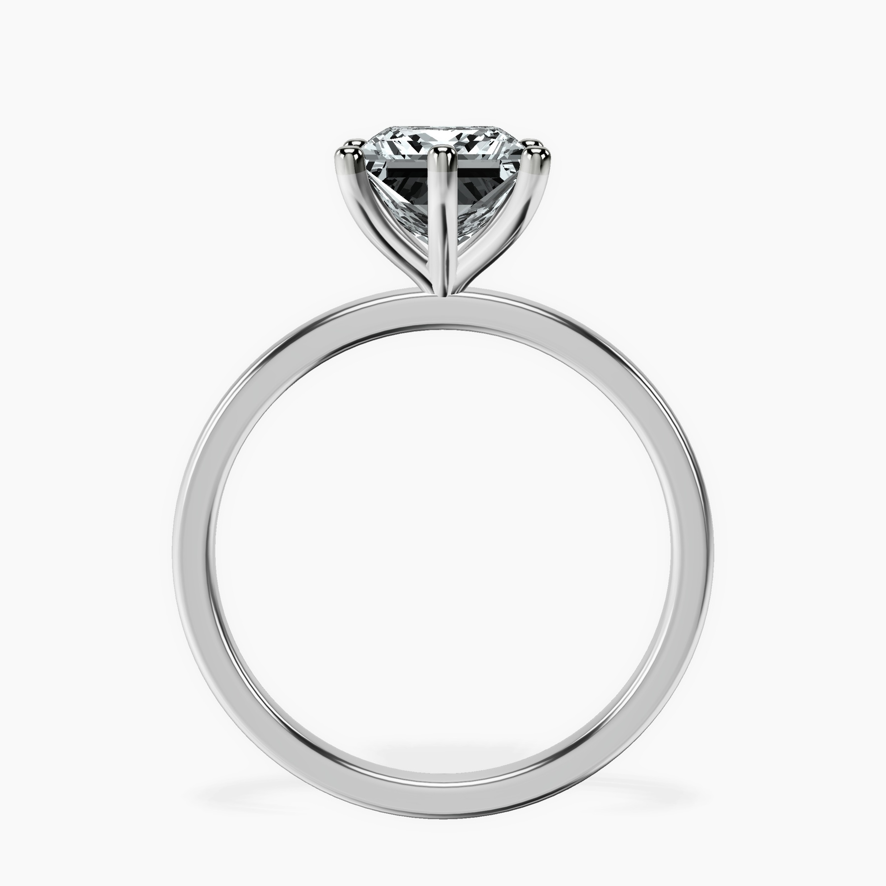 10kt White Gold Six Prong Solitaire 1.5mm Lab Diamond Ring side right image one