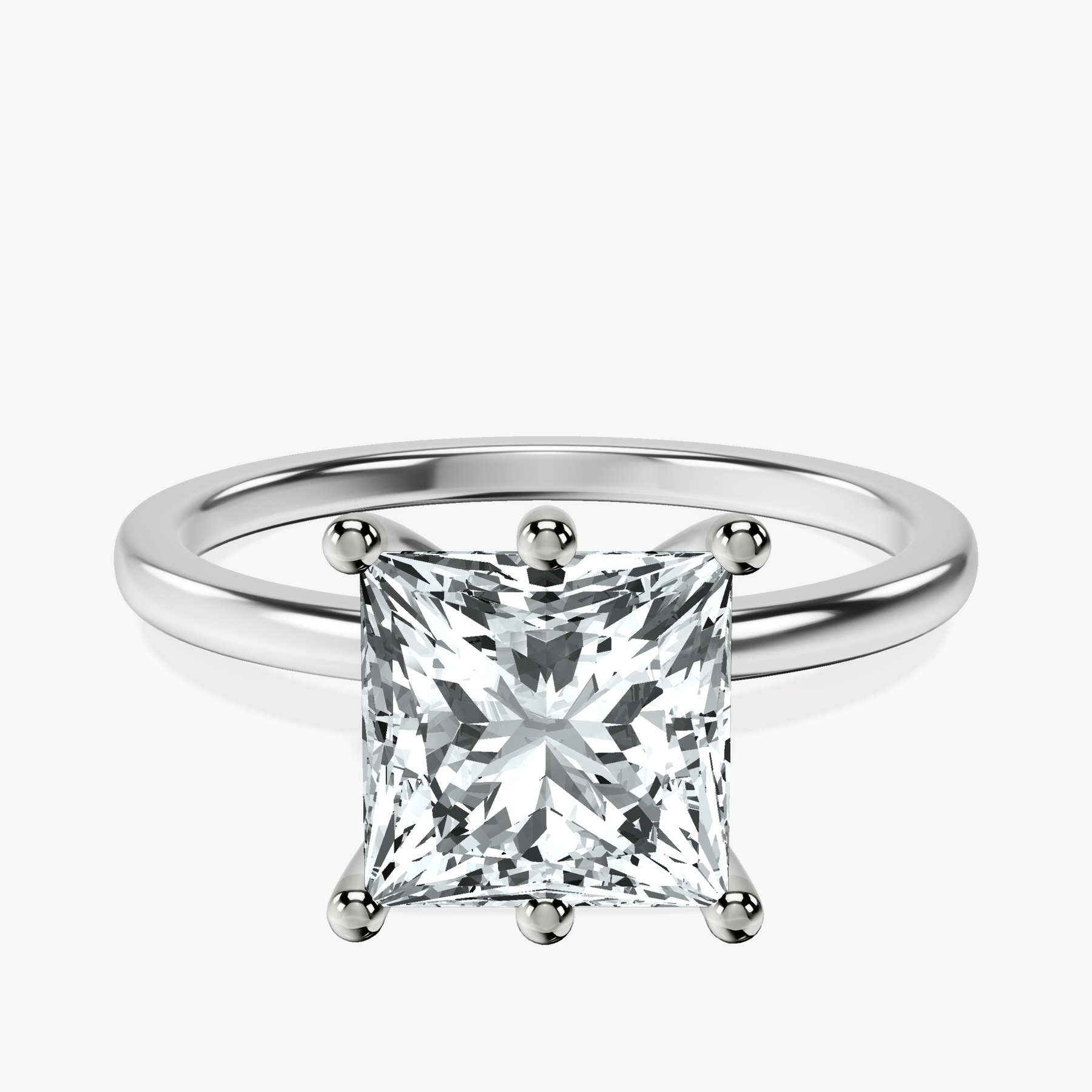 Platinum Six Prong Solitaire 1.5mm Lab Diamond Ring front image