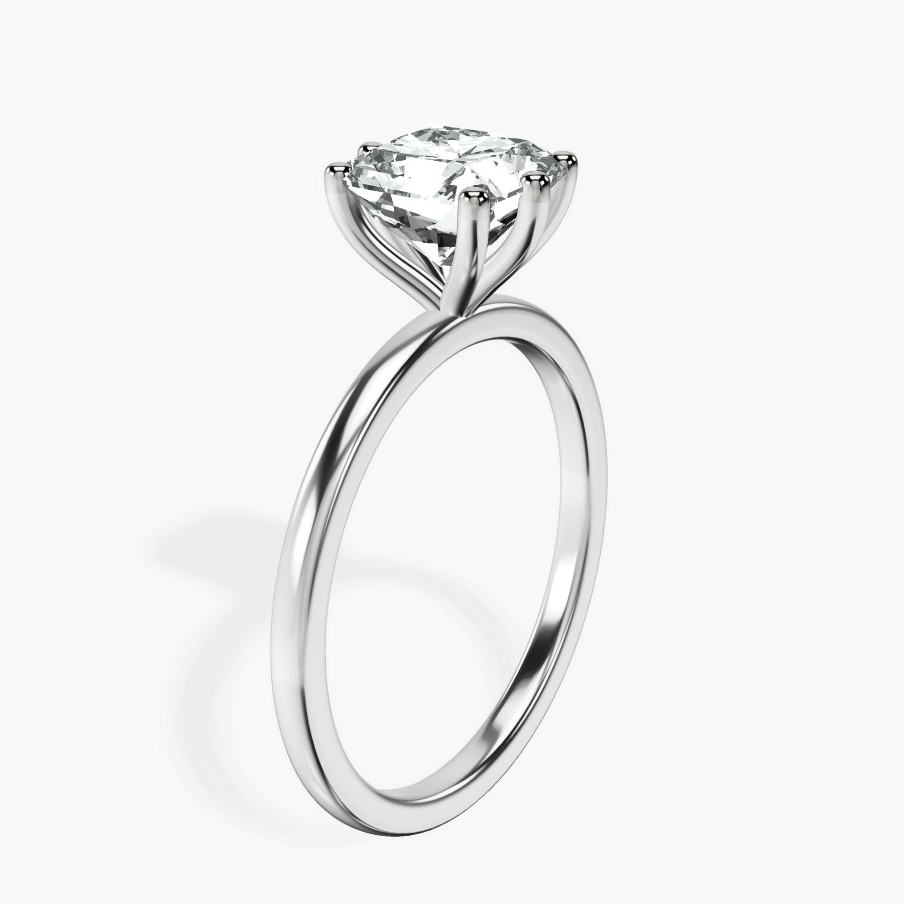 10kt White Gold Six Prong Solitaire 1.5mm Lab Diamond Ring standing product image one
