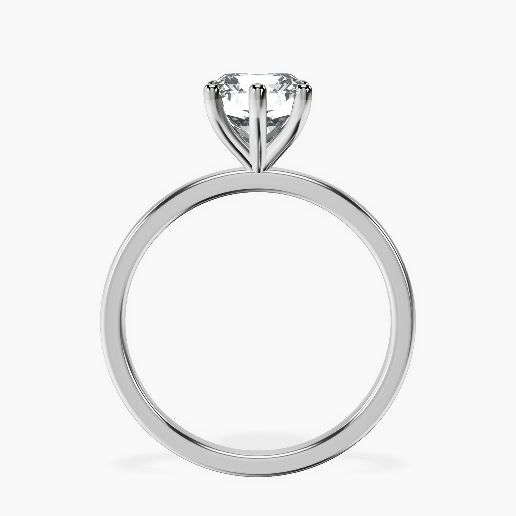 10kt White Gold Six Prong Solitaire 1.5mm Lab Diamond Ring side right image one