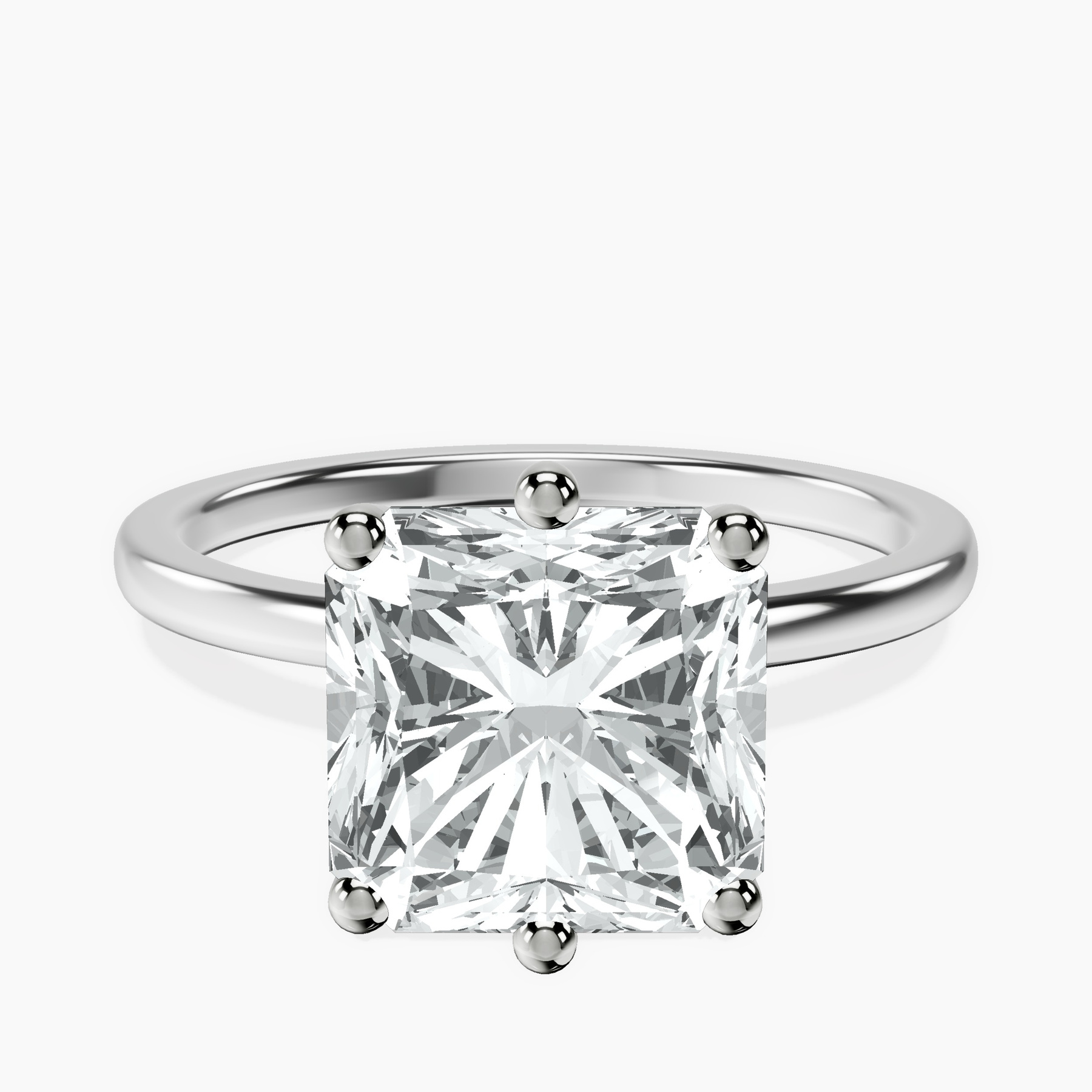 Platinum Six Prong Solitaire 1.5mm Lab Diamond Ring front image