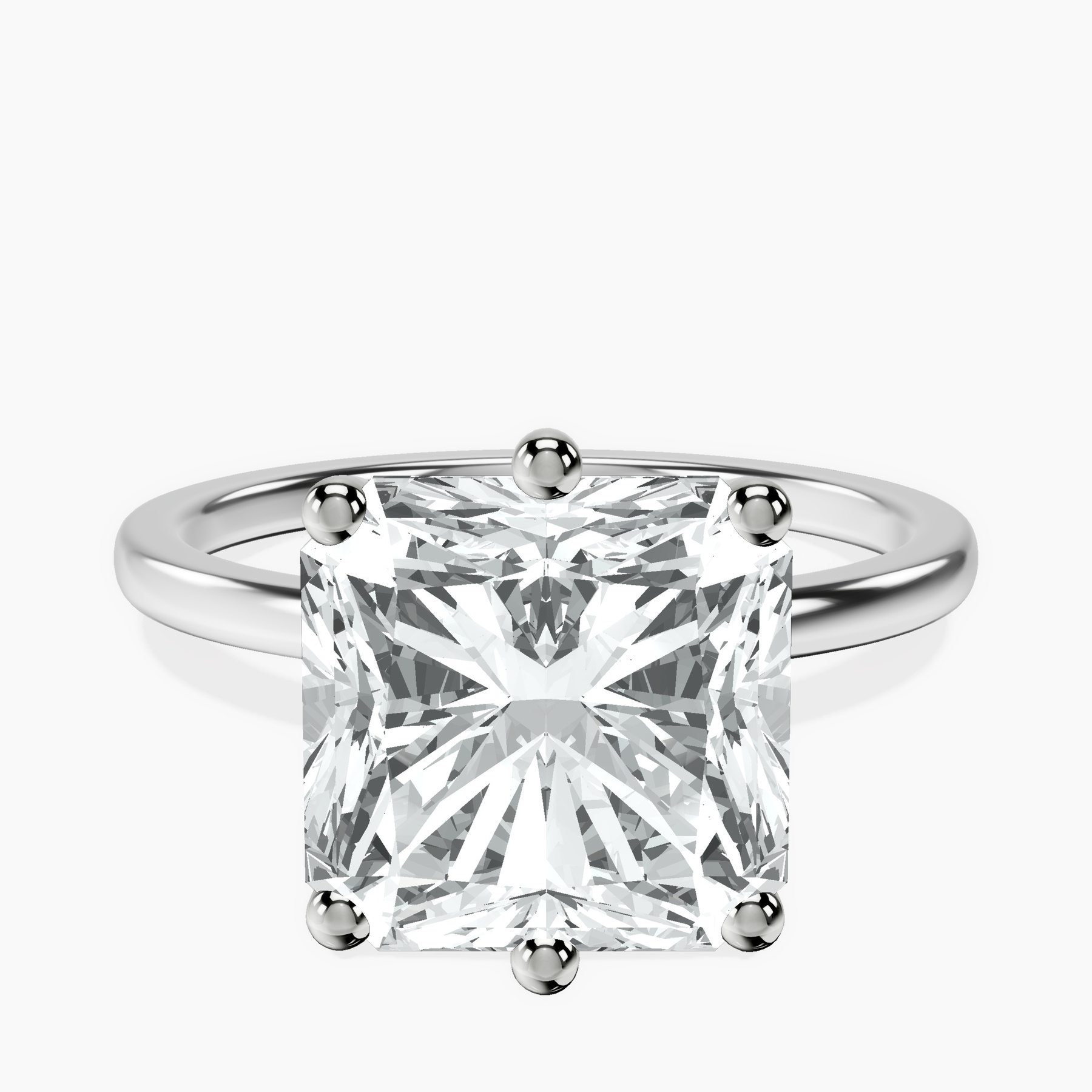 Platinum Six Prong Solitaire 1.5mm Lab Diamond Ring front image