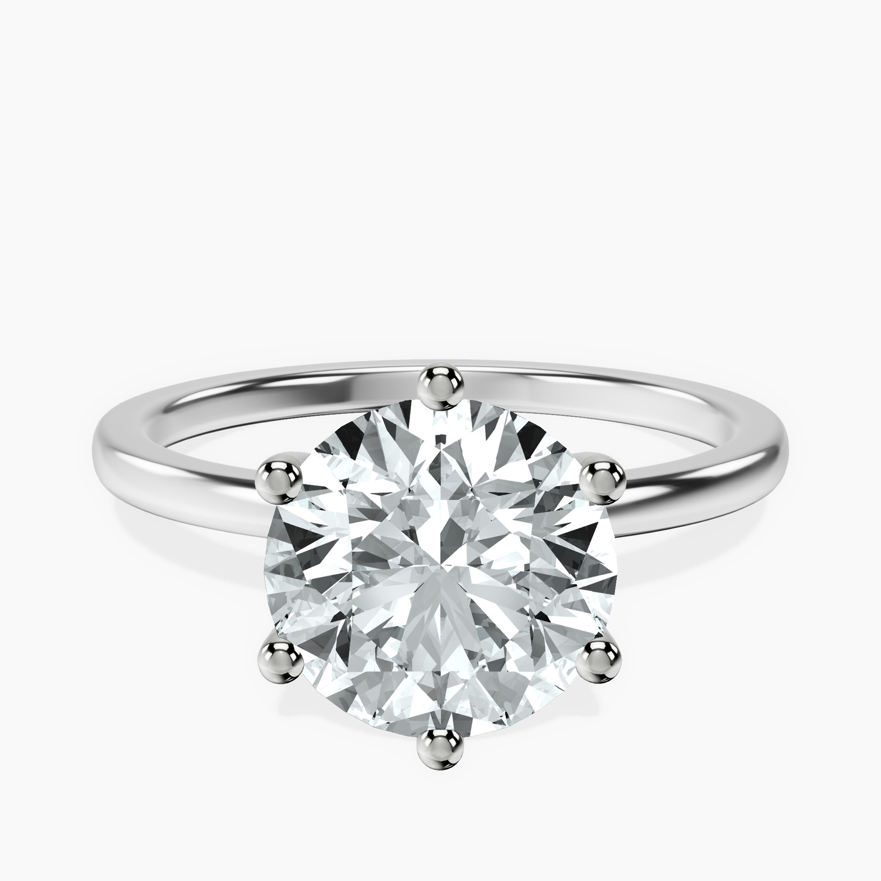 2.82 ct. round Six Prong Ring in 10kt white gold rtr top