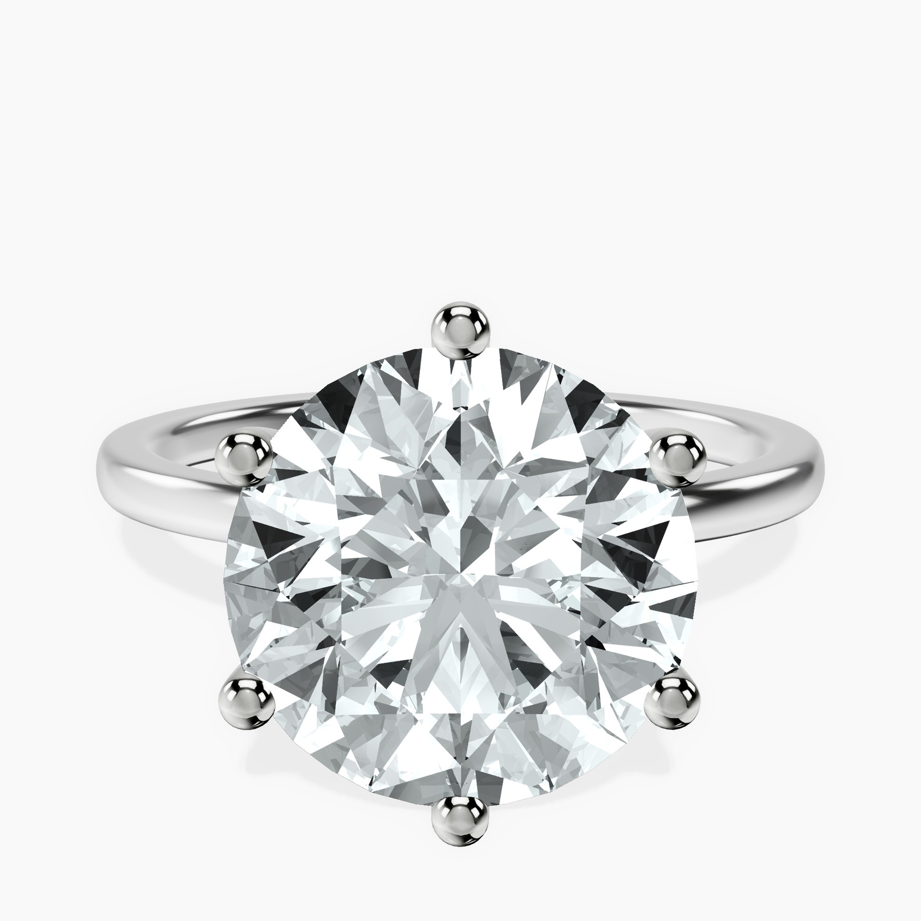 Platinum Six Prong Solitaire 1.5mm Lab Diamond Ring front image