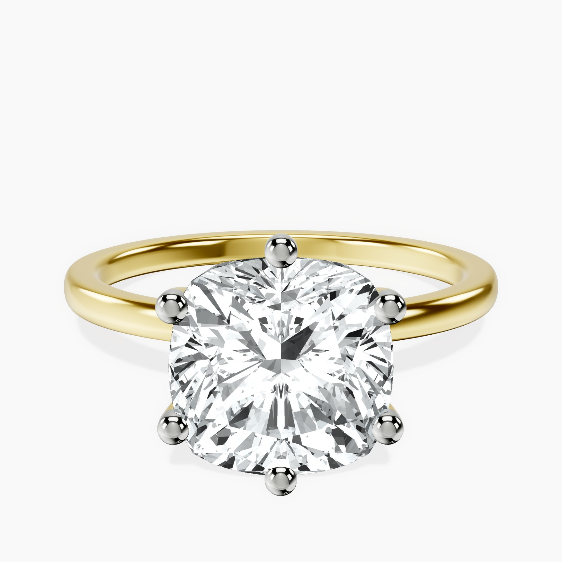 14kt Yellow Gold Six Prong Solitaire 1.5mm Lab Diamond Ring front image