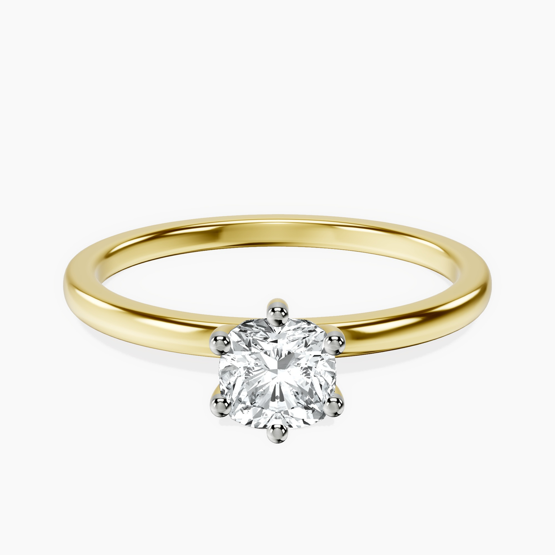 14kt Yellow Gold Six Prong Solitaire 1.5mm Lab Diamond Ring front image