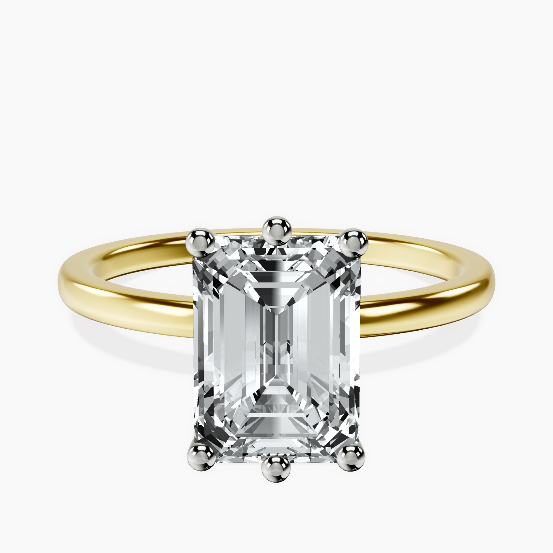 14kt Yellow Gold Six Prong Solitaire 1.5mm Lab Diamond Ring front image
