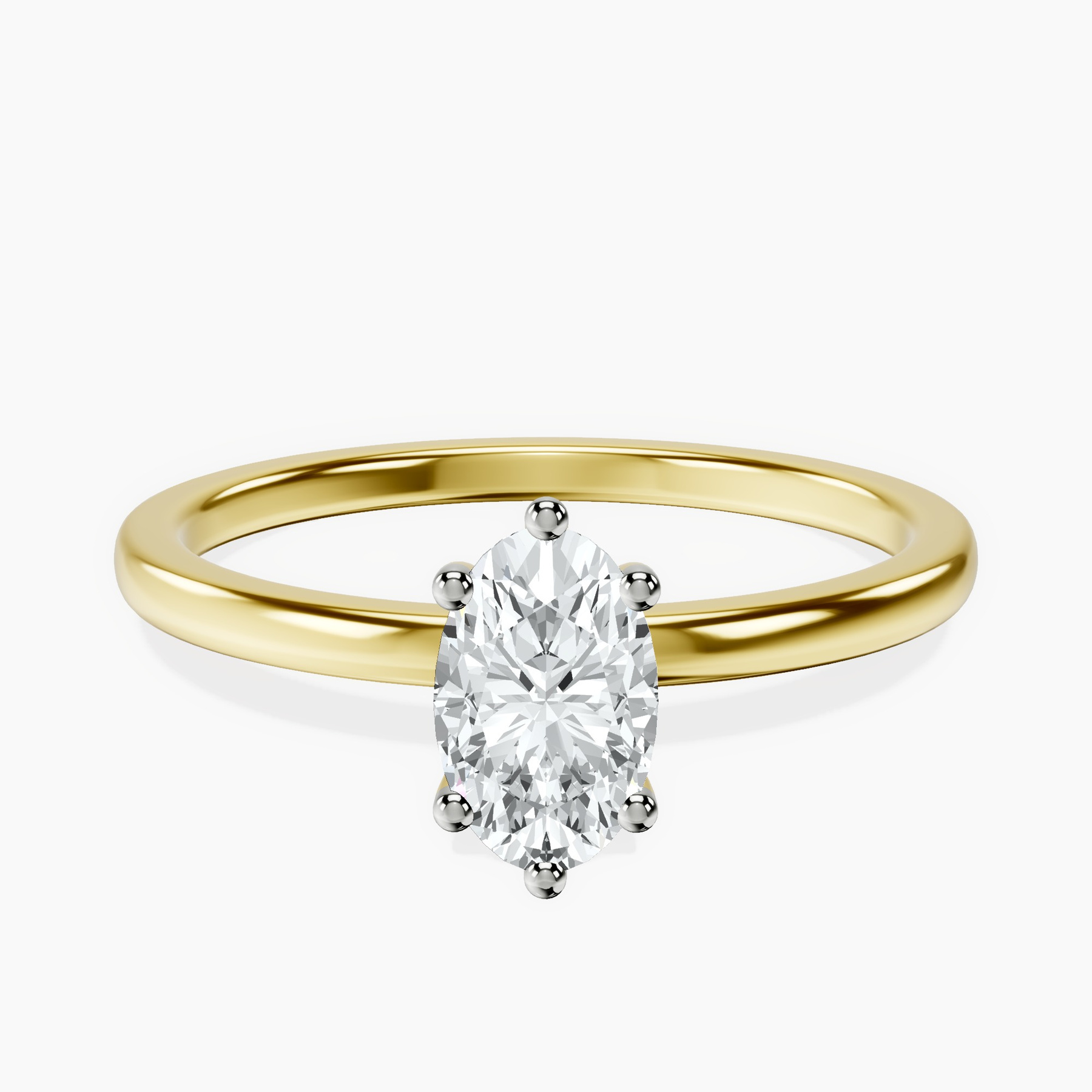14kt Yellow Gold Six Prong Solitaire 1.5mm Lab Diamond Ring front image