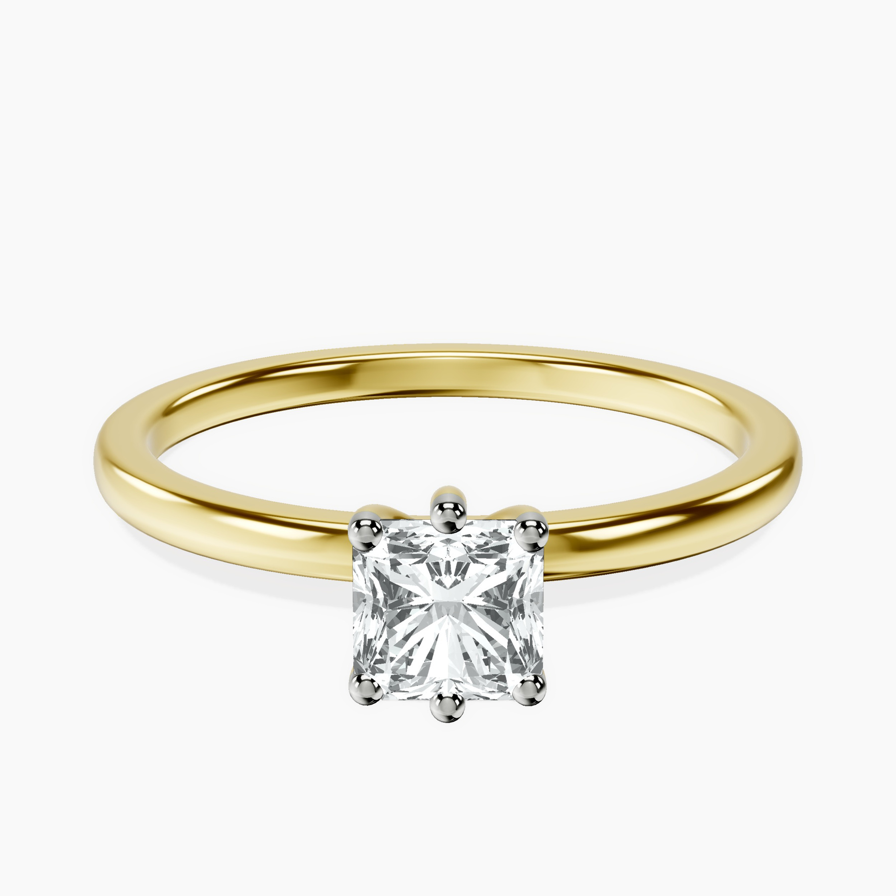14kt Yellow Gold Six Prong Solitaire 1.5mm Lab Diamond Ring front image