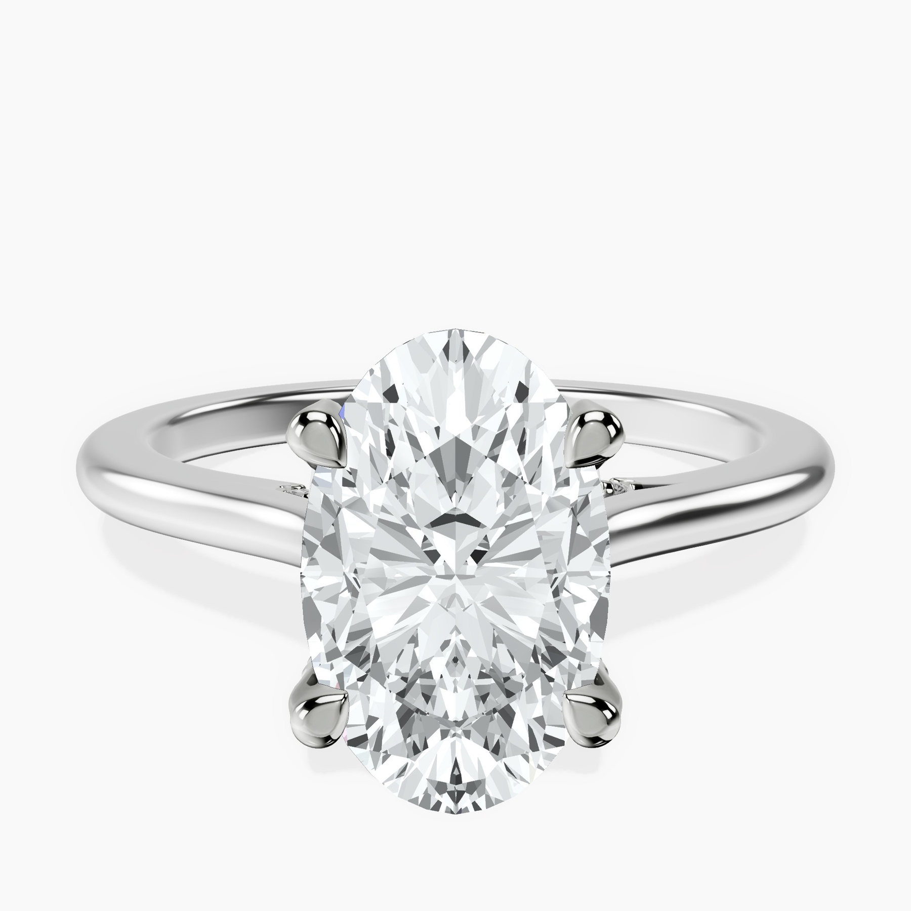 2.99 ct. oval Agnes Solitaire Ring in 14kt white gold rtr top