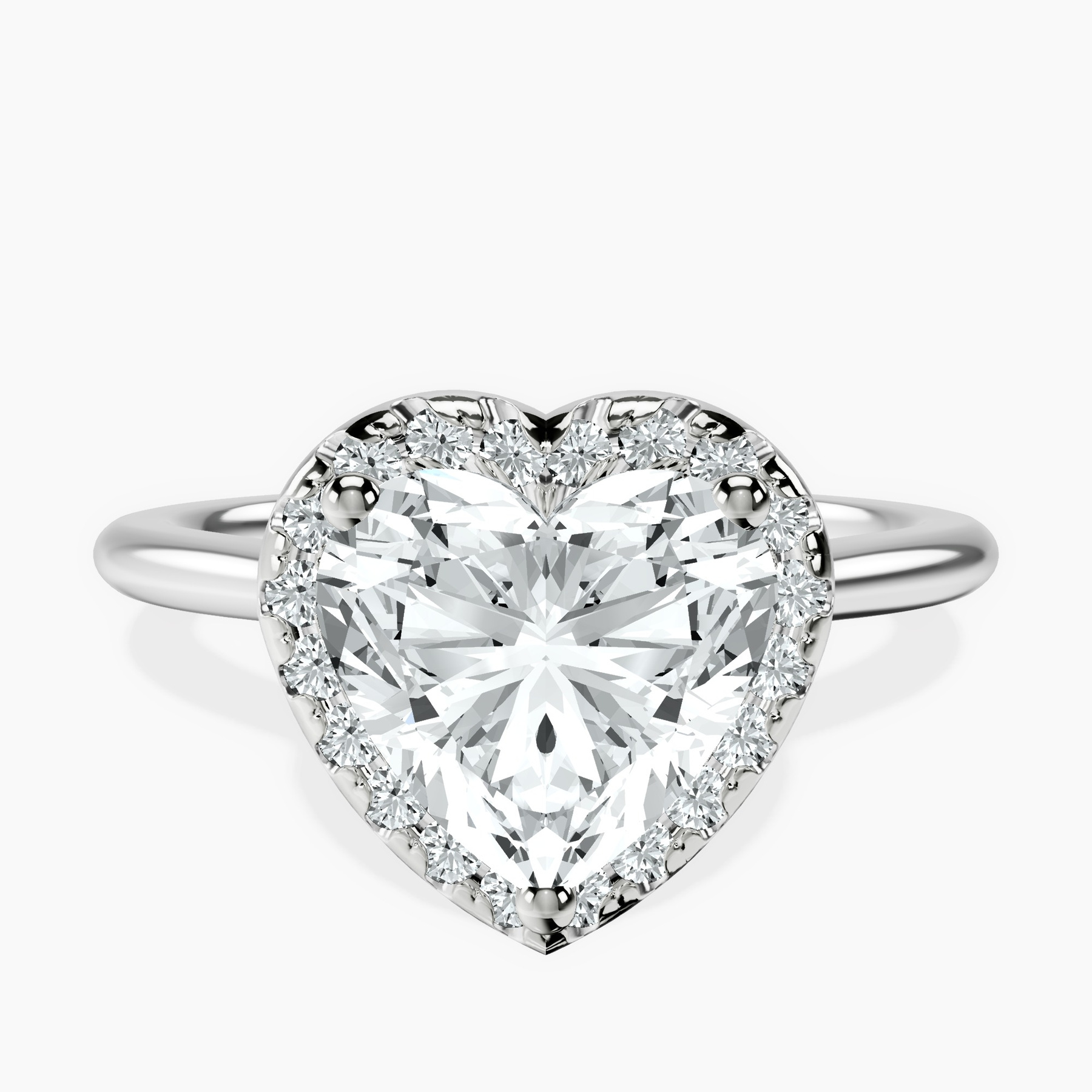 2.71 ct. heart Harriet Ring in 10kt white gold rtr top
