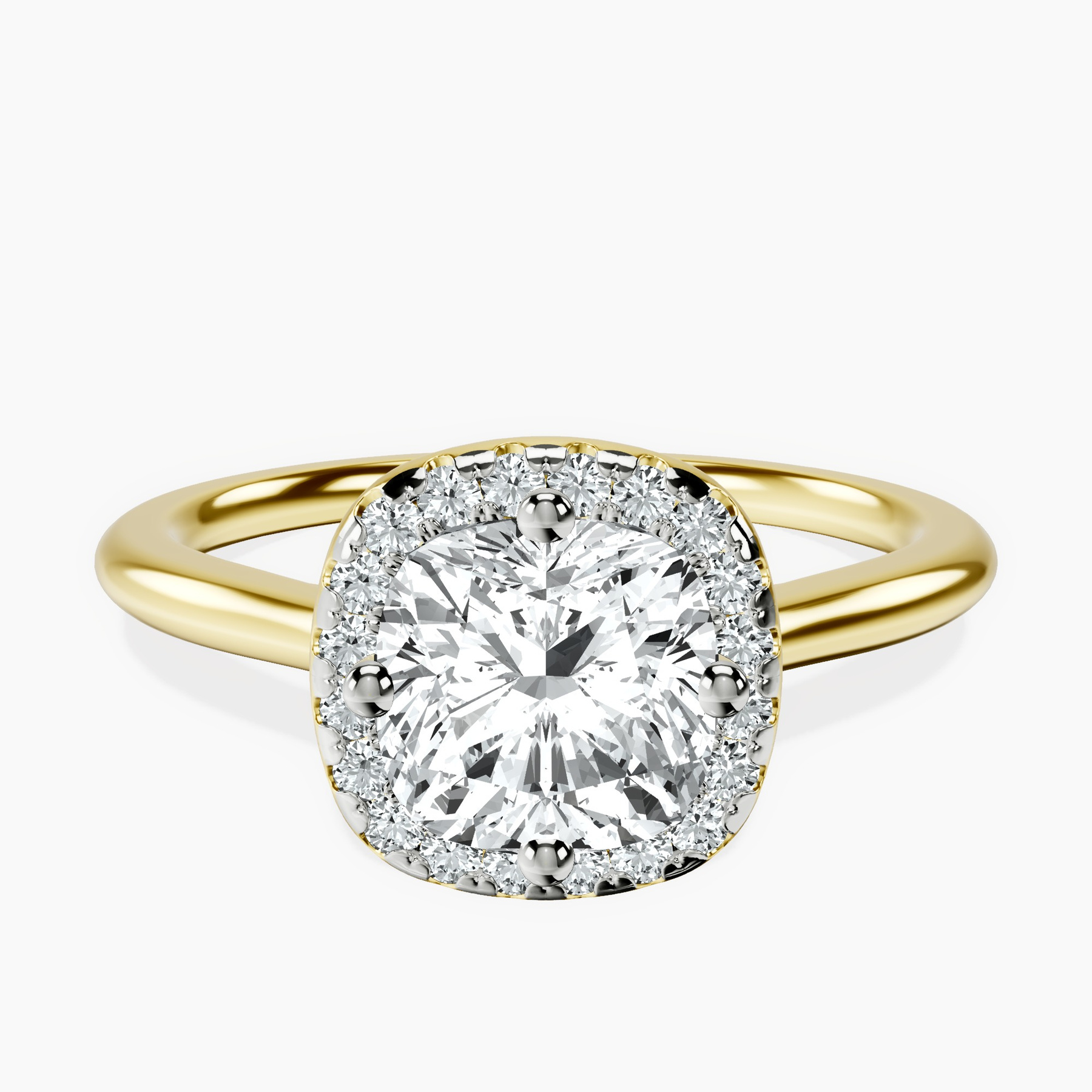 10kt Yellow Gold Harriet Halo 1.5mm Lab Diamond Ring rtr top