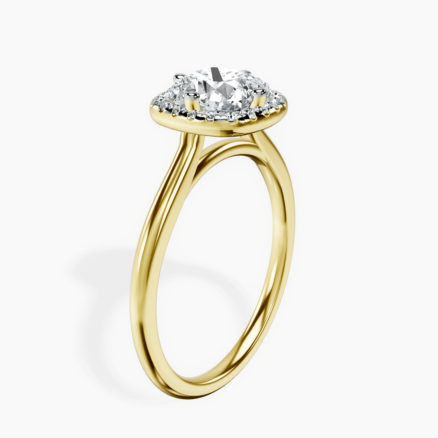 10kt Yellow Gold Harriet Halo 1.5mm Lab Diamond Ring standing product image one