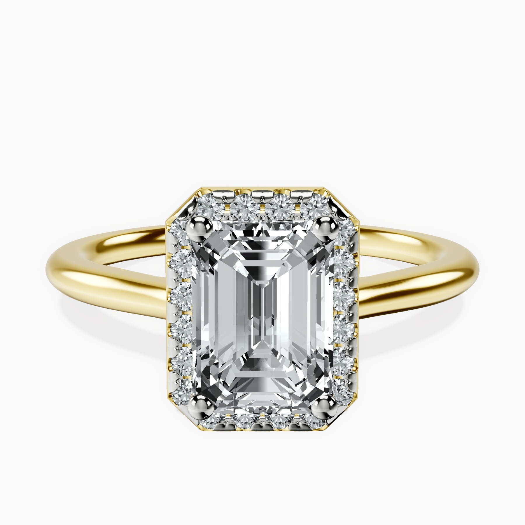 10kt Yellow Gold Harriet Halo 1.5mm Lab Diamond Ring rtr top
