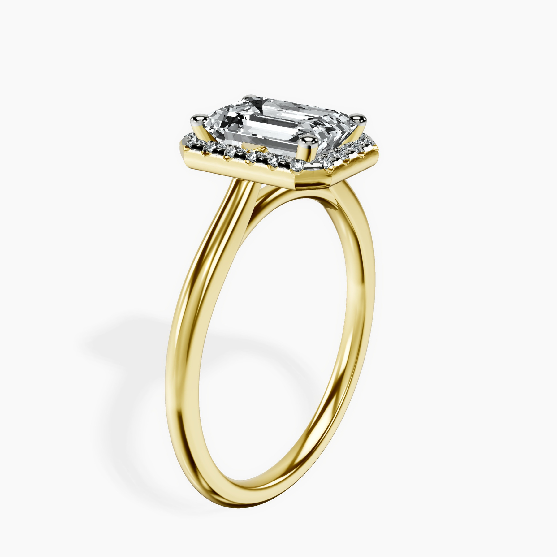 10kt Yellow Gold Harriet Halo 1.5mm Lab Diamond Ring standing product image one