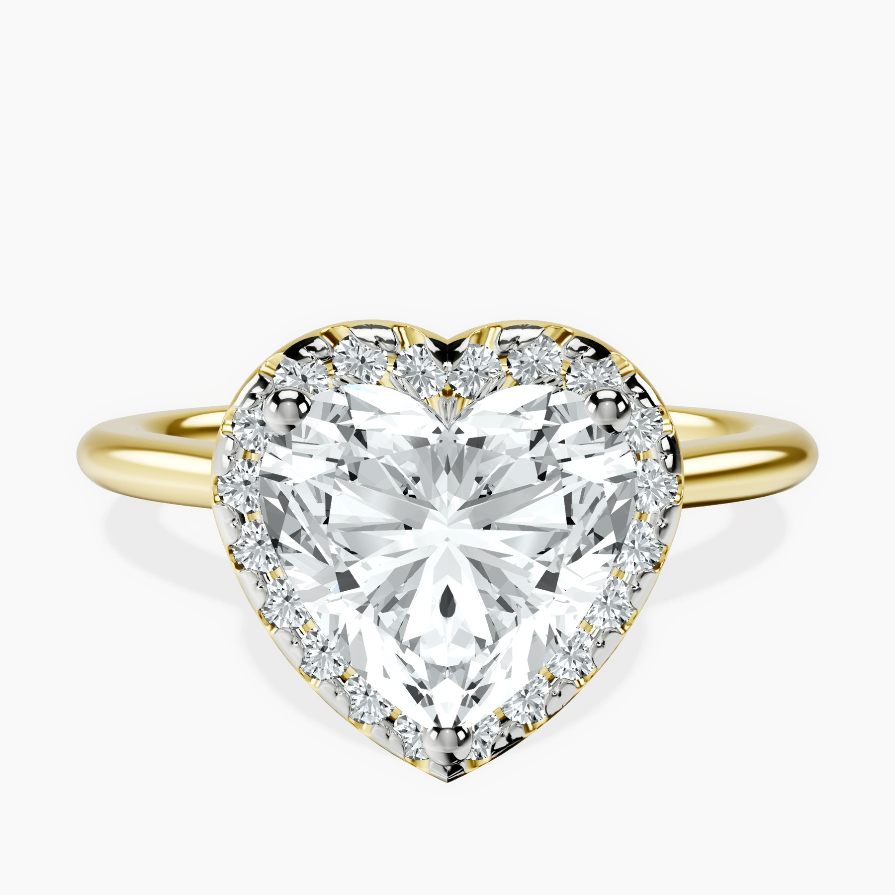 2.70 ct. heart Harriet Ring in 10kt yellow gold rtr top
