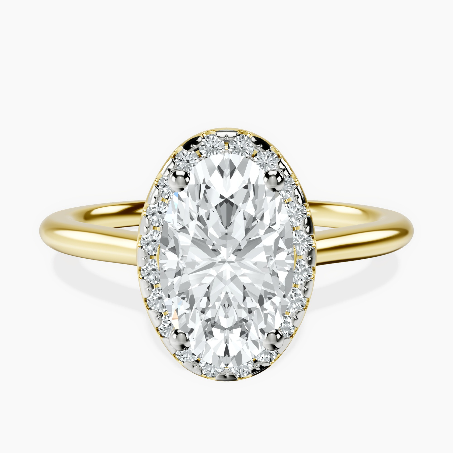 10kt Yellow Gold Harriet Halo 1.5mm Lab Diamond Ring rtr top