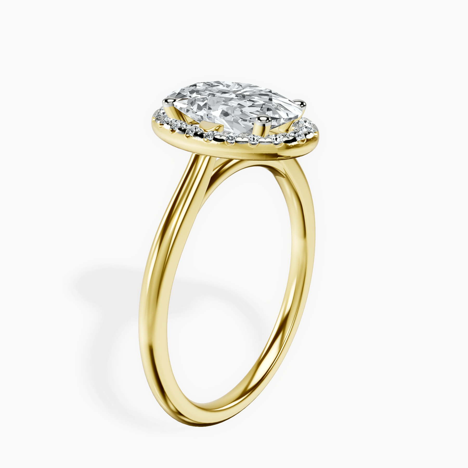 10kt Yellow Gold Harriet Halo 1.5mm Lab Diamond Ring standing product image one