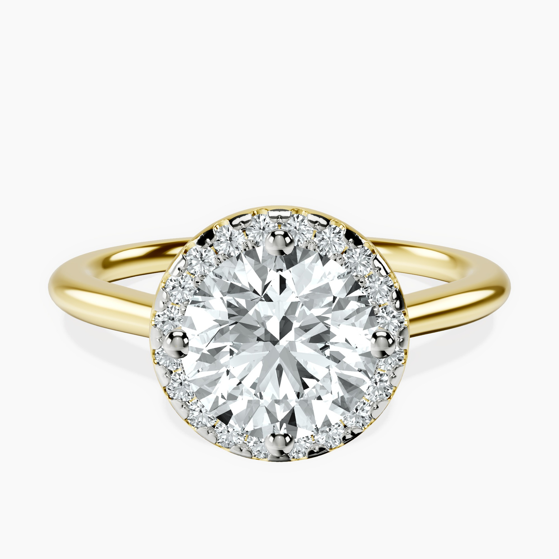 10kt Yellow Gold Harriet Halo 1.5mm Lab Diamond Ring rtr top