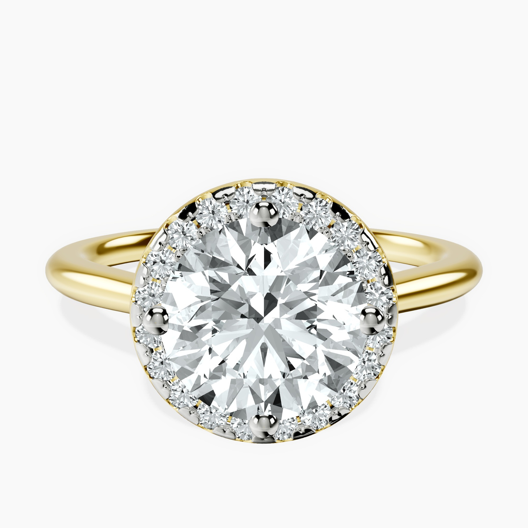 2.82 ct. round Harriet Ring in 10kt yellow gold rtr top