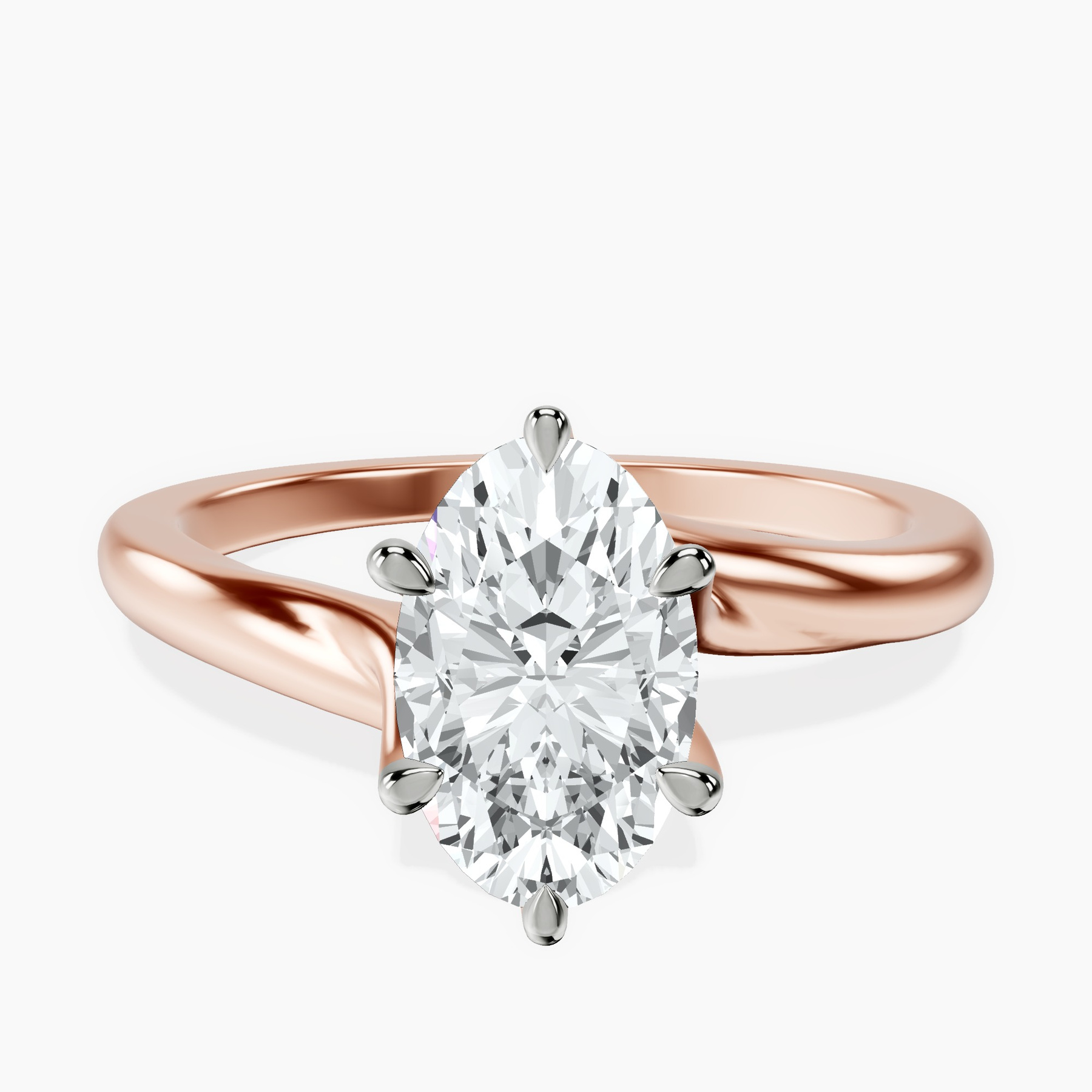 2.06 ct. oval Seraphina Solitaire Ring in 10kt rose gold rtr top