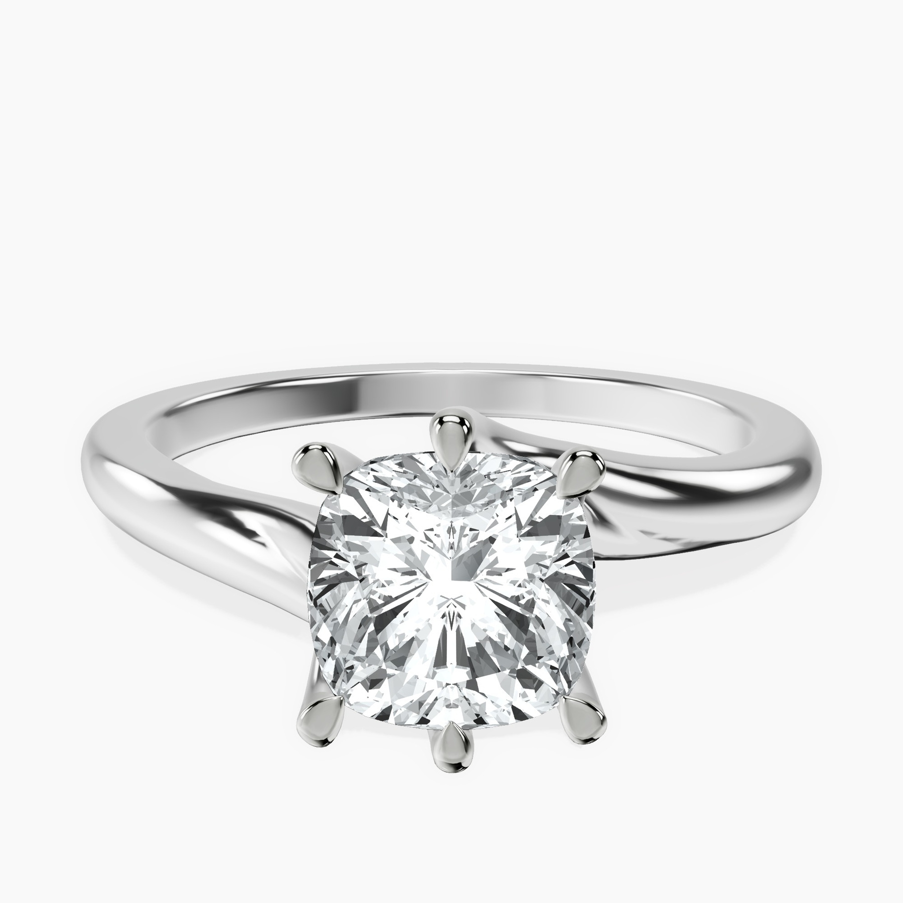 1.49 ct. cushion Seraphina Solitaire Ring in platinum rtr top