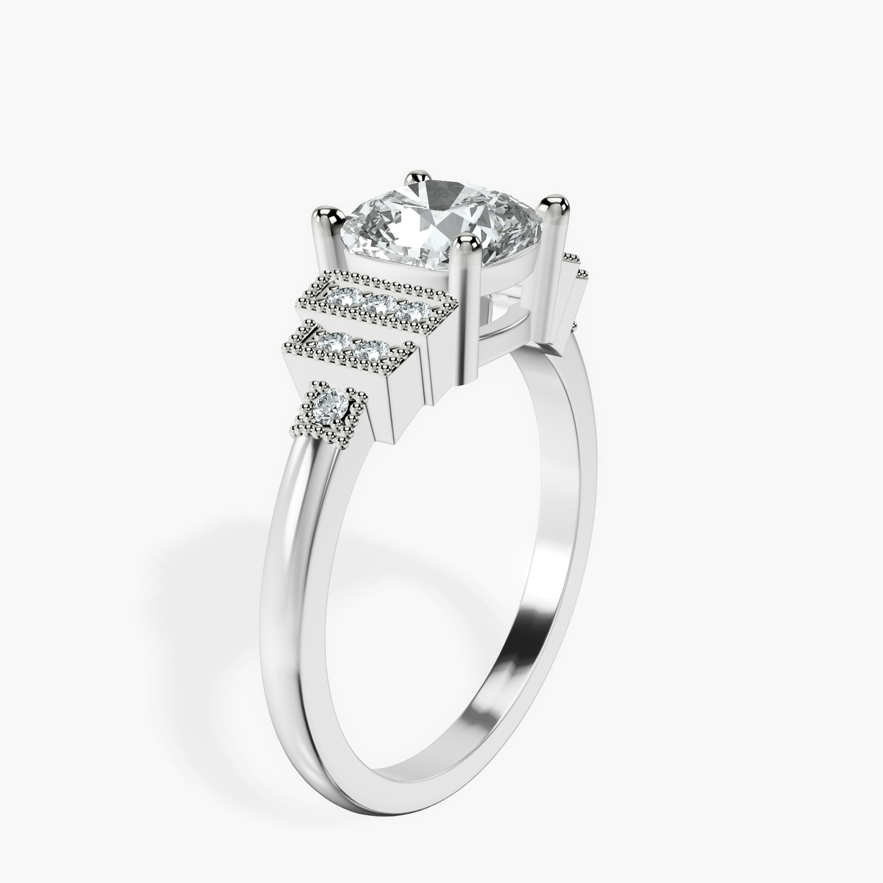 10kt Yellow Gold Joy Tapering Side Stone Lab Diamond Ring standing product image one