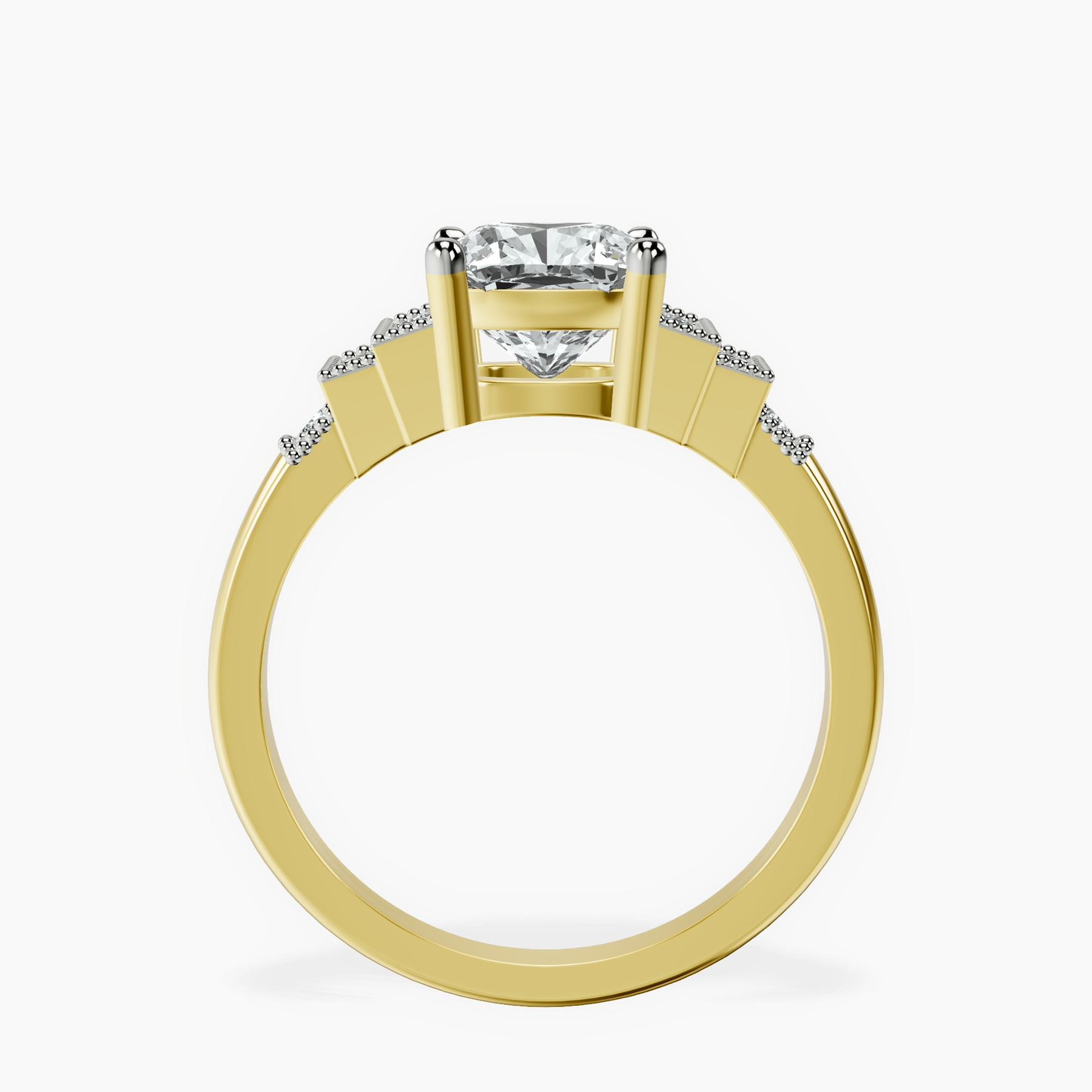 10kt Yellow Gold Joy Tapering Side Stone Lab Diamond Ring side right image one