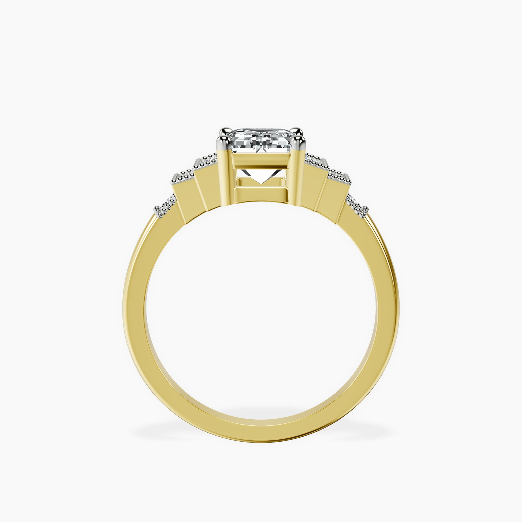 10kt Yellow Gold Joy Tapering Side Stone Lab Diamond Ring side right image one