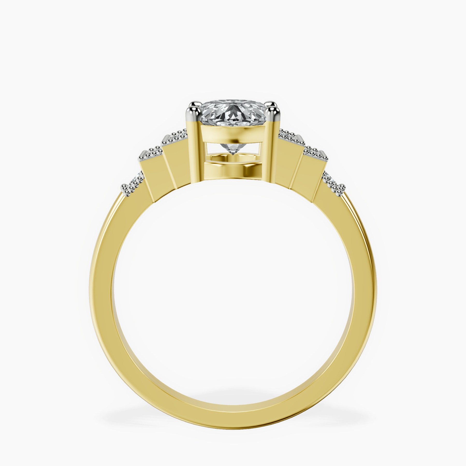 10kt Yellow Gold Joy Tapering Side Stone Lab Diamond Ring side right image one