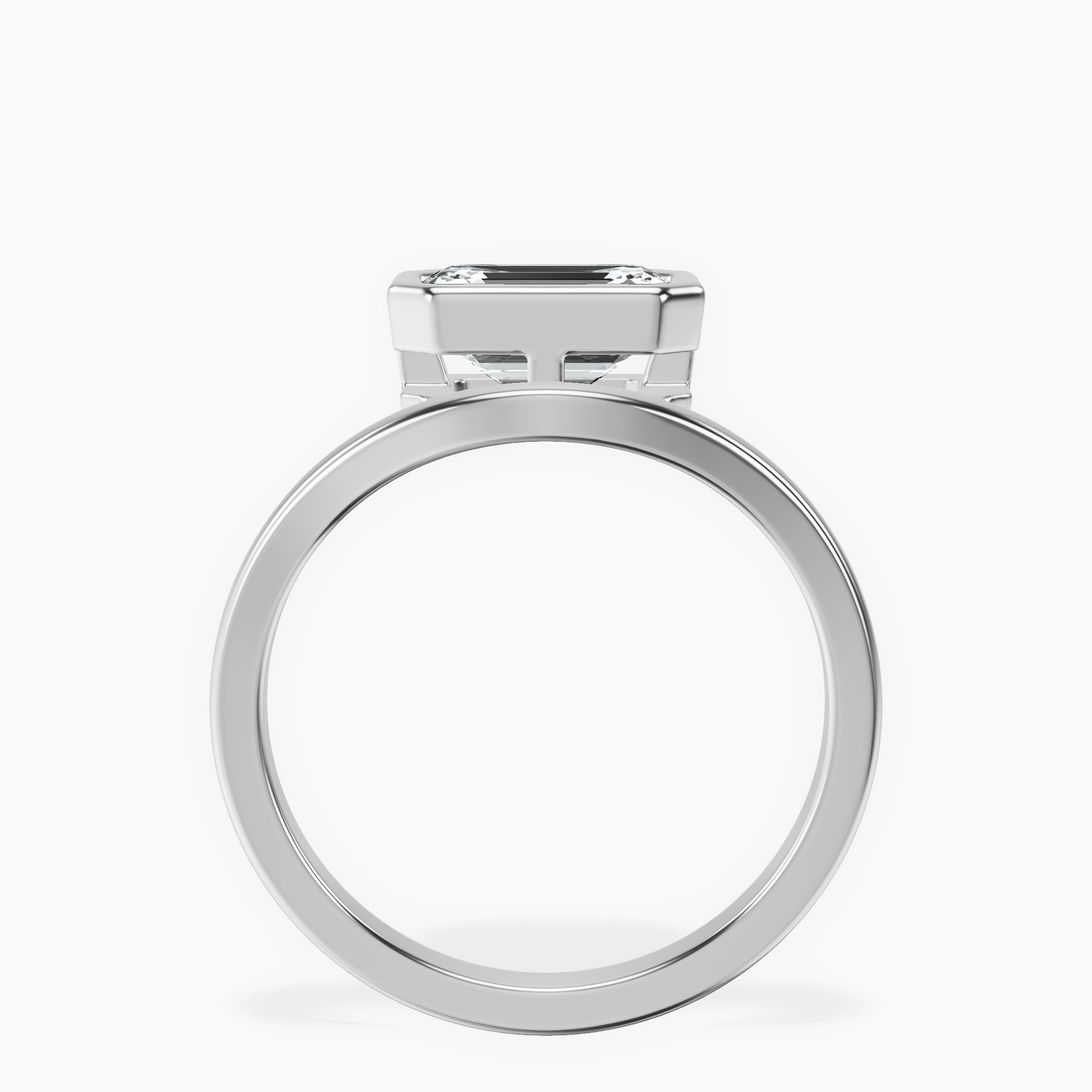 Platinum Bezel Crest Solitaire Lab Diamond Ring side right image one