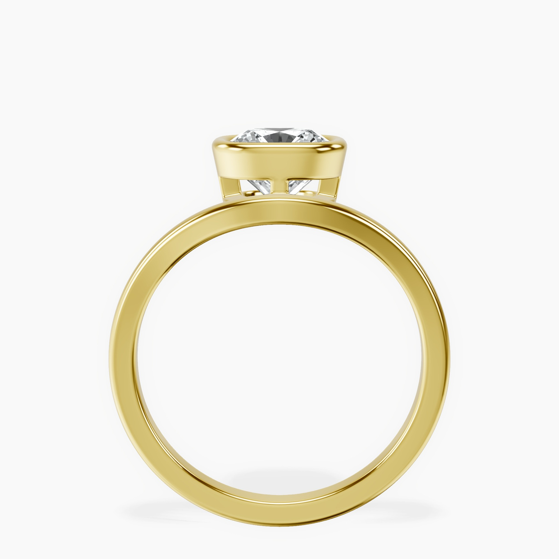 10kt Yellow Gold Bezel Crest Solitaire Lab Diamond Ring side right image one