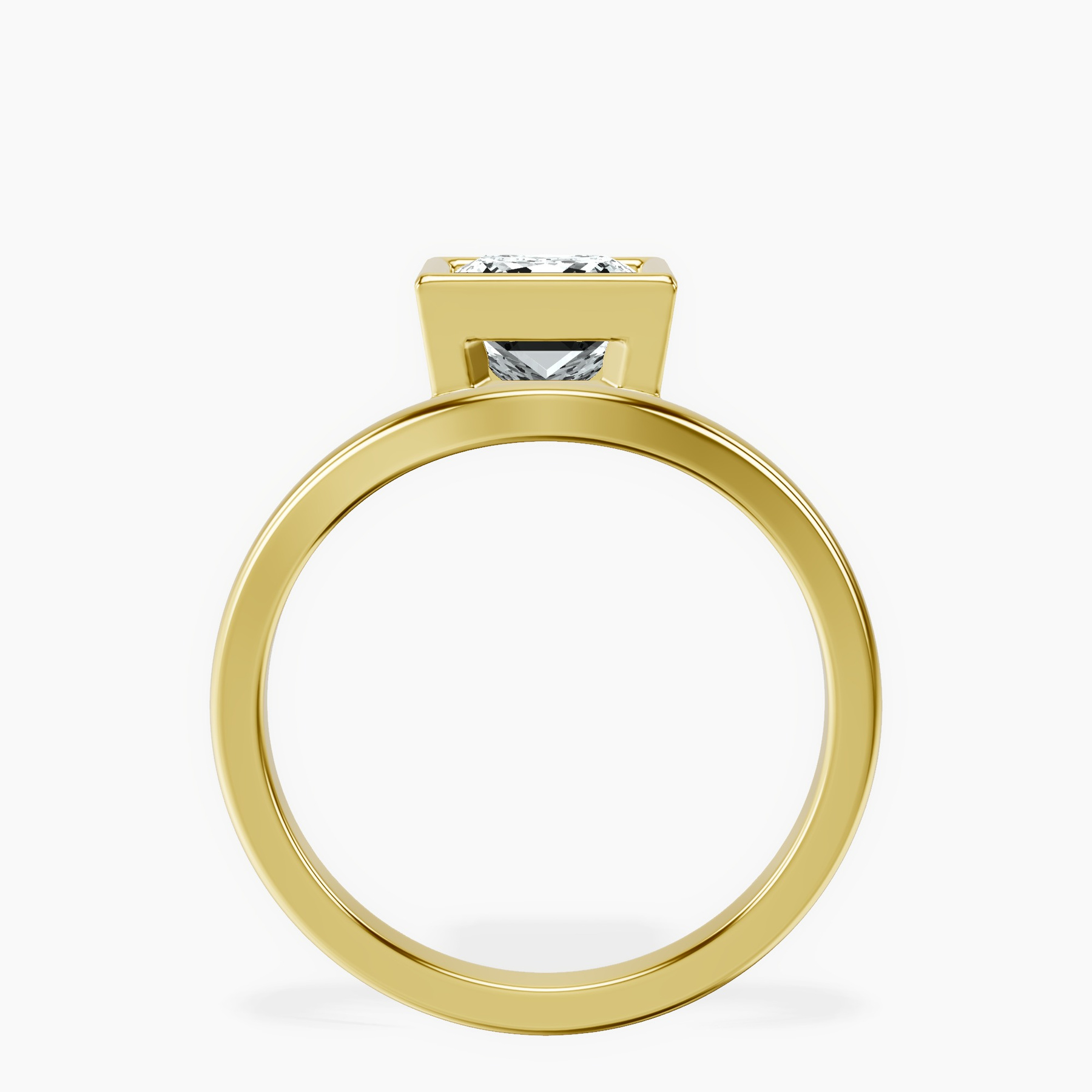 10kt Yellow Gold Bezel Crest Solitaire Lab Diamond Ring side right image one