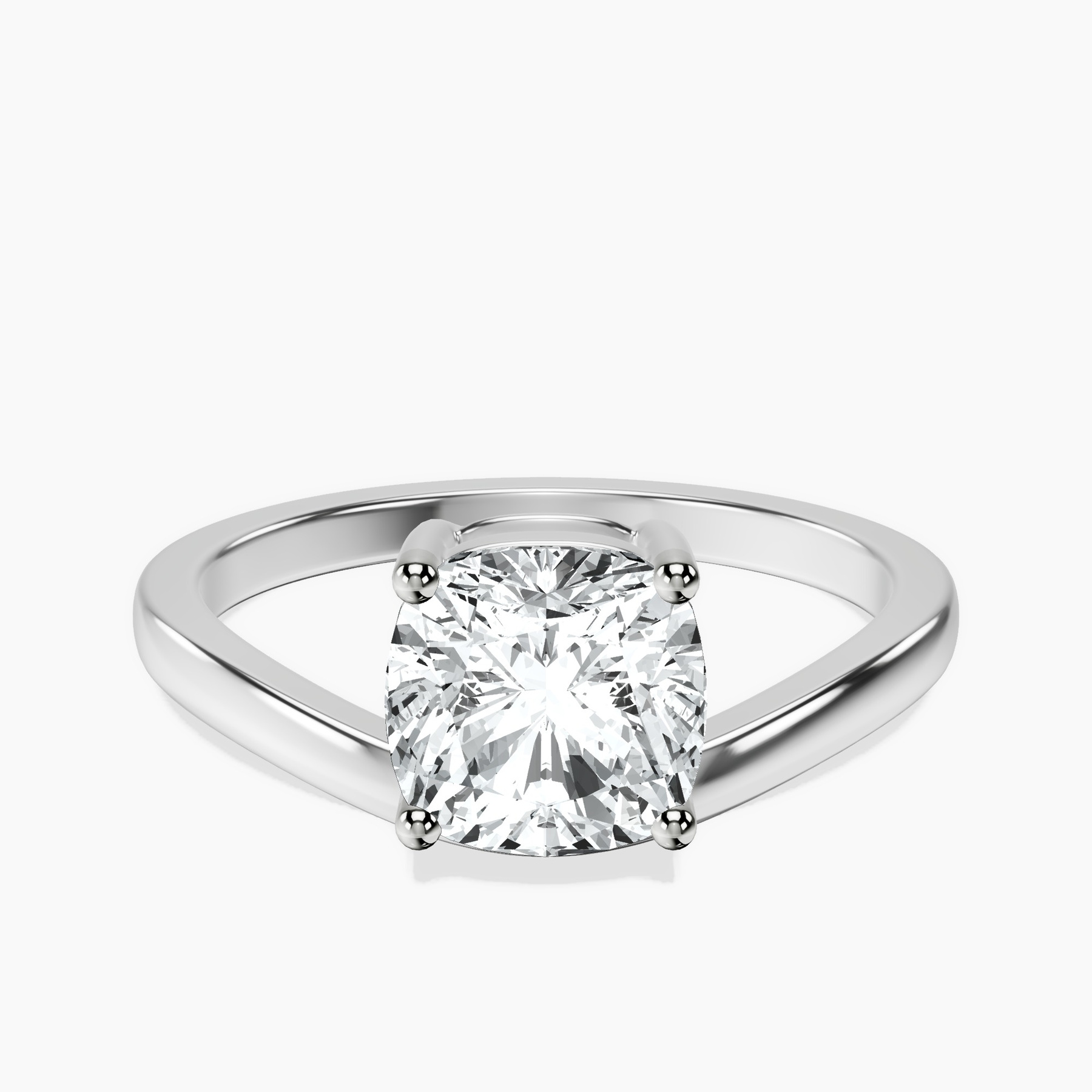 Platinum Crest Four Prong Solitaire Lab Diamond Ring rtr top