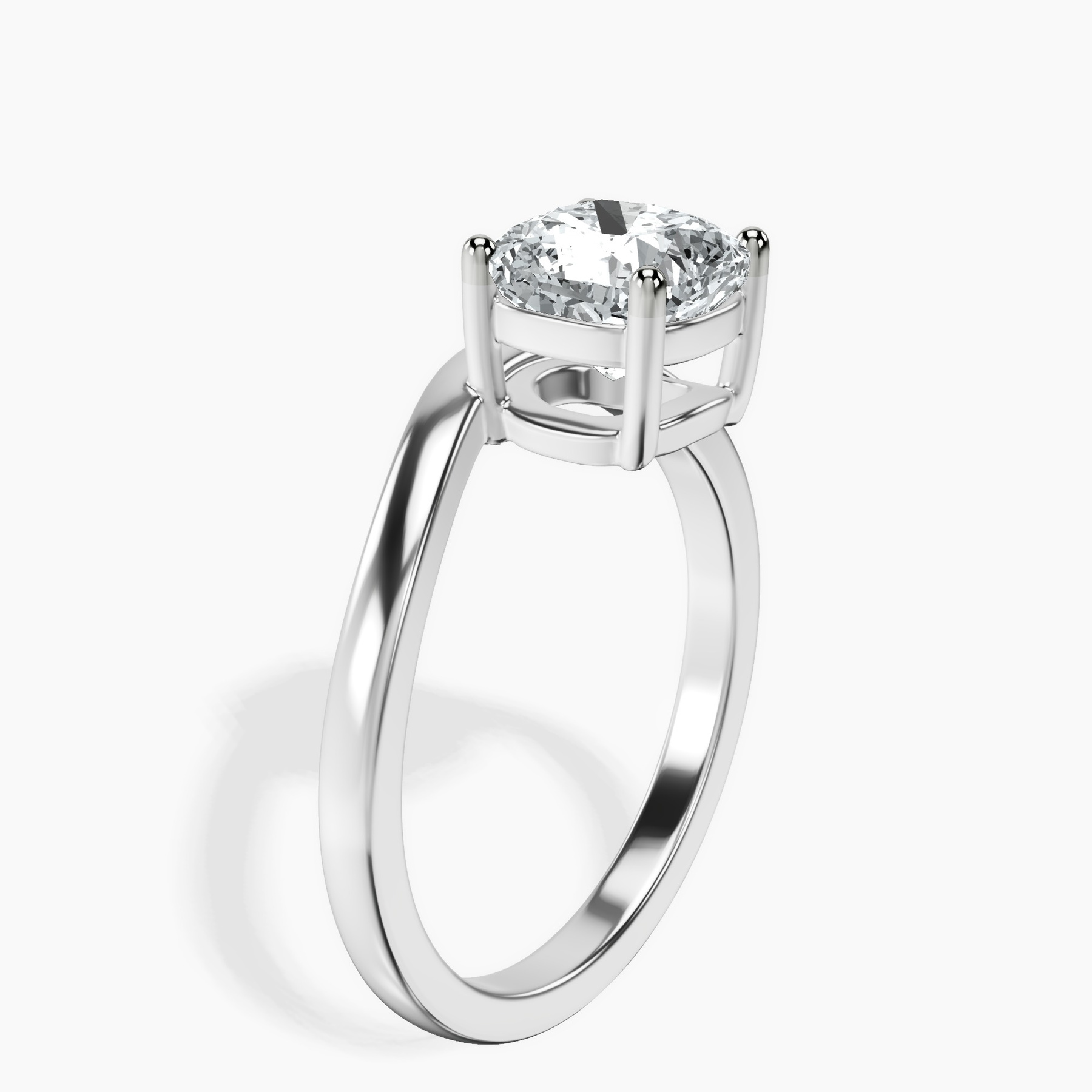 Platinum Crest Four Prong Solitaire Lab Diamond Ring standing product image one