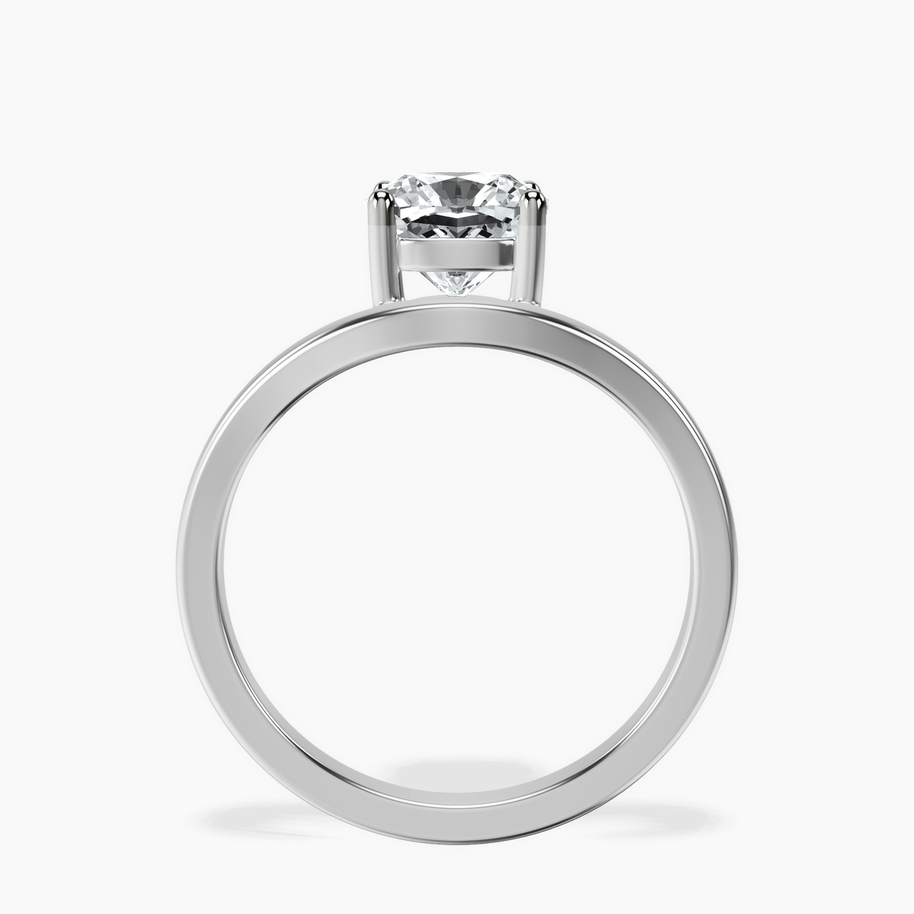 Platinum Crest Four Prong Solitaire Lab Diamond Ring side right image one