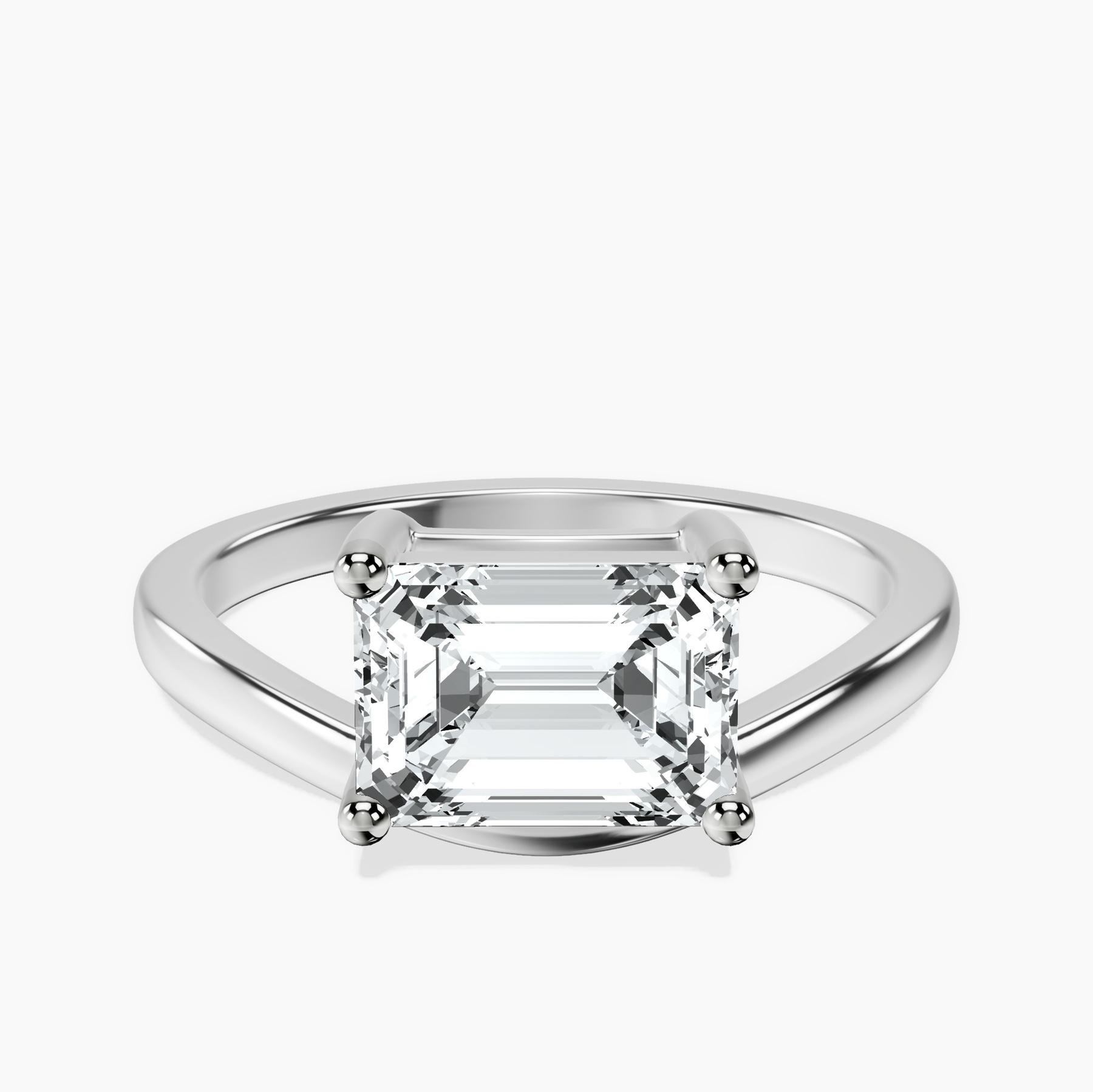 Platinum Crest Four Prong Solitaire Lab Diamond Ring rtr top