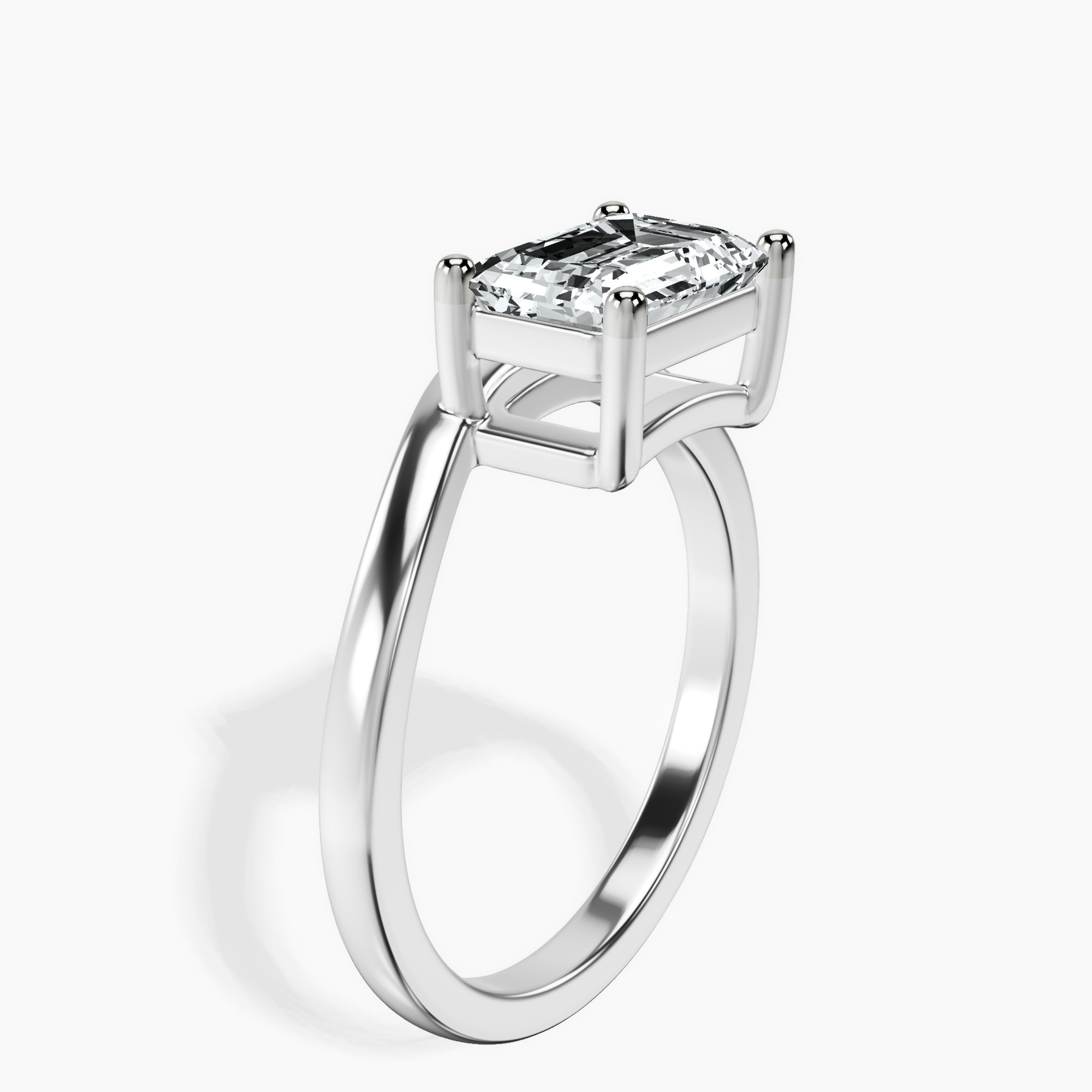 Platinum Crest Four Prong Solitaire Lab Diamond Ring standing product image one