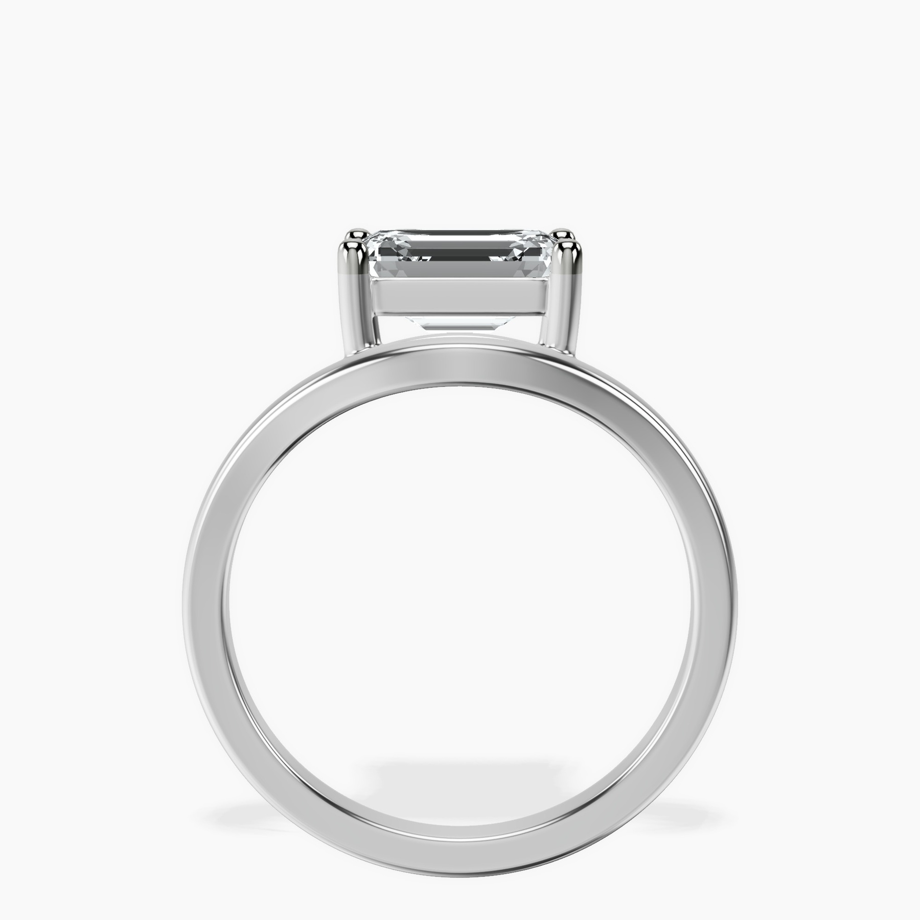 Platinum Crest Four Prong Solitaire Lab Diamond Ring side right image one