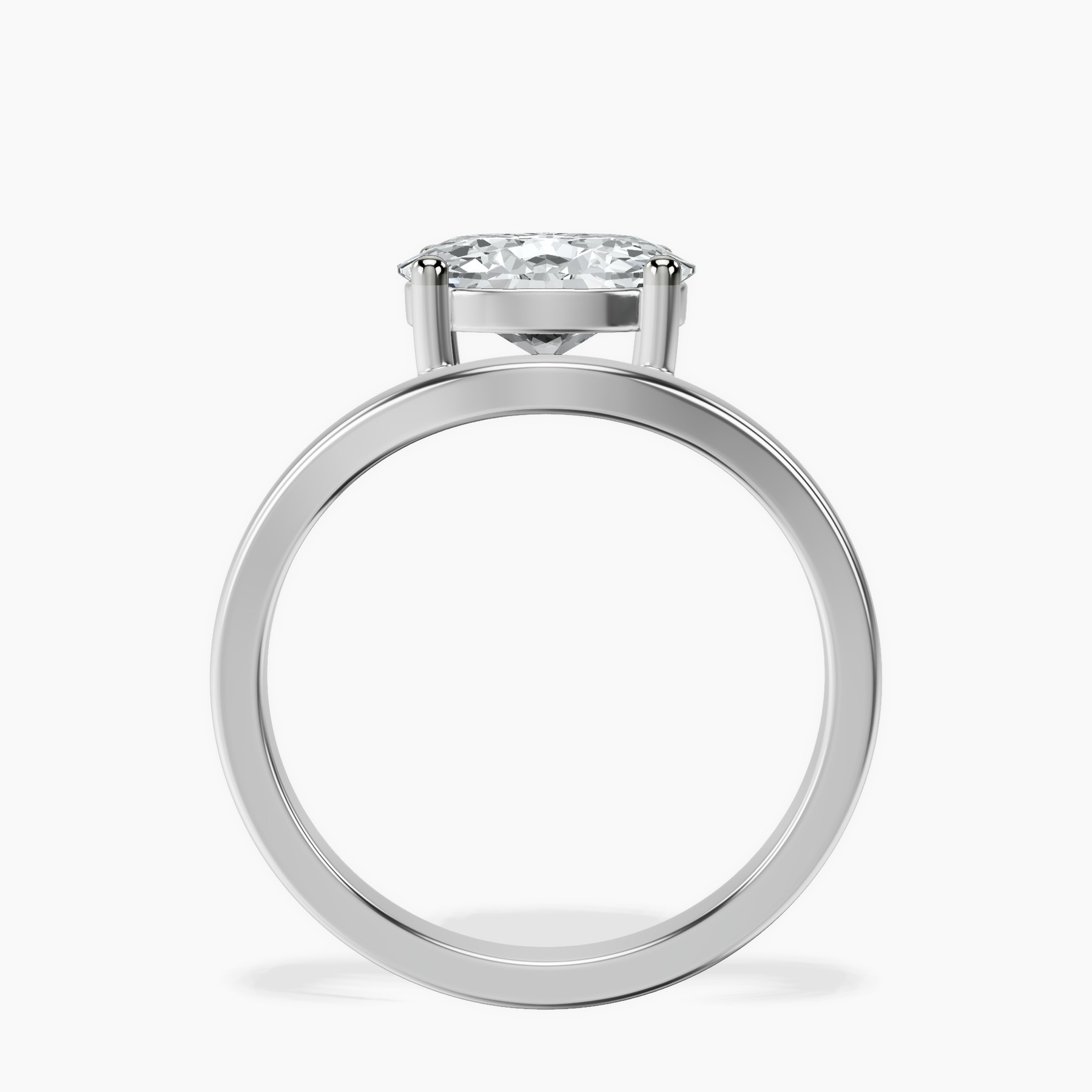 Platinum Crest Four Prong Solitaire Lab Diamond Ring side right image one