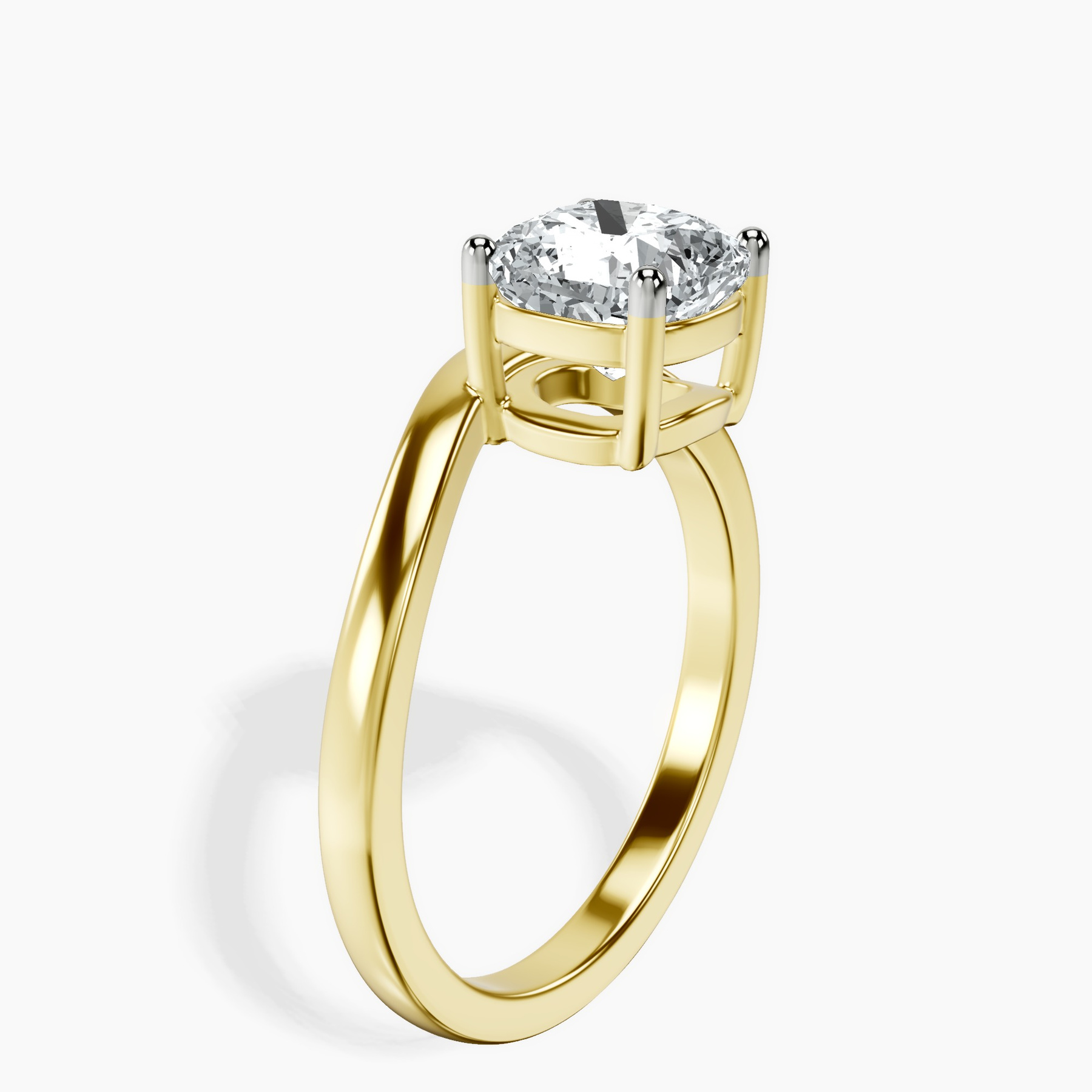 10kt Yellow Gold Crest Four Prong Solitaire Lab Diamond Ring standing product image one