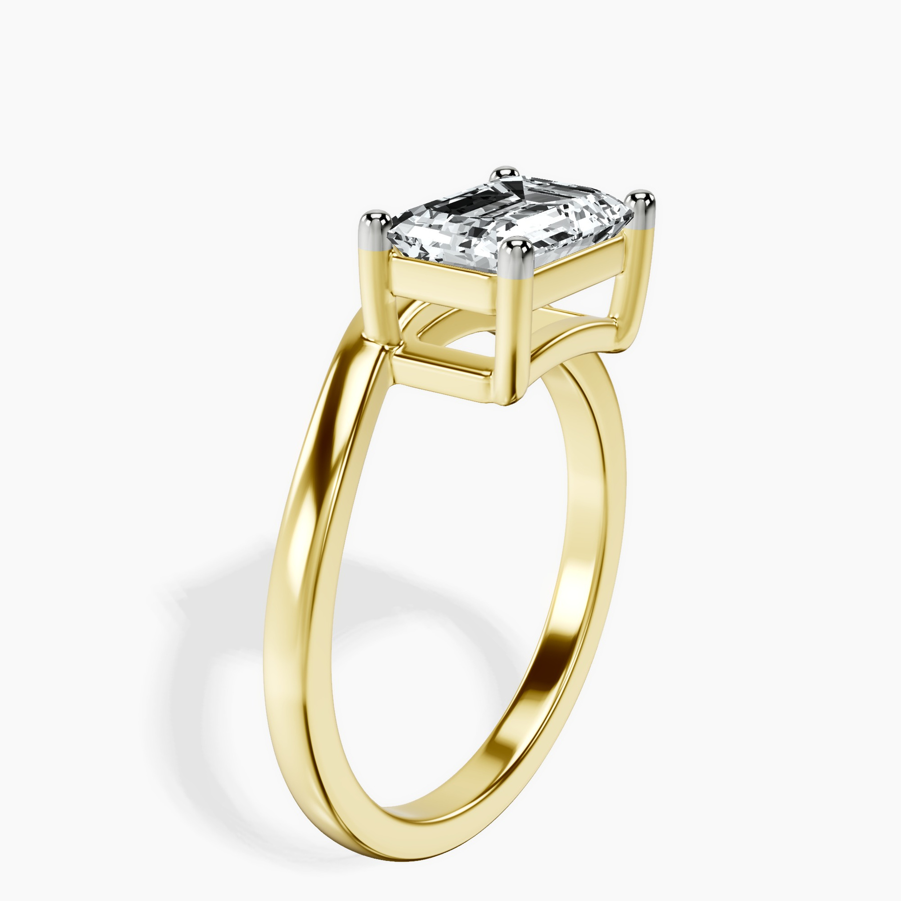 10kt Yellow Gold Crest Four Prong Solitaire Lab Diamond Ring standing product image one