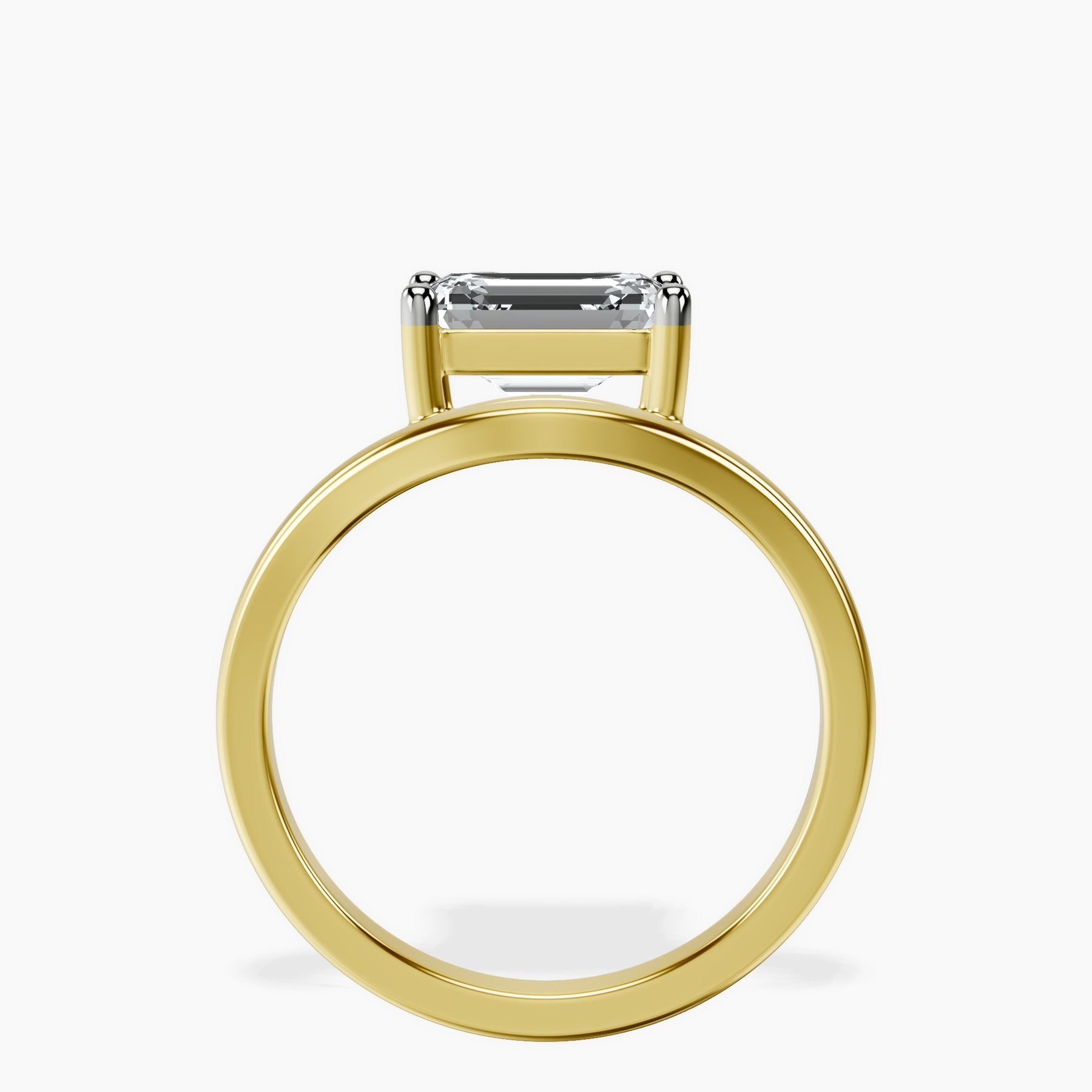 10kt Yellow Gold Crest Four Prong Solitaire Lab Diamond Ring side right image one